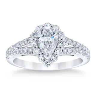 PLATINUM VS2 I 1.30CTW PEAR SHAPE DIAMOND RING (0.70CTR)