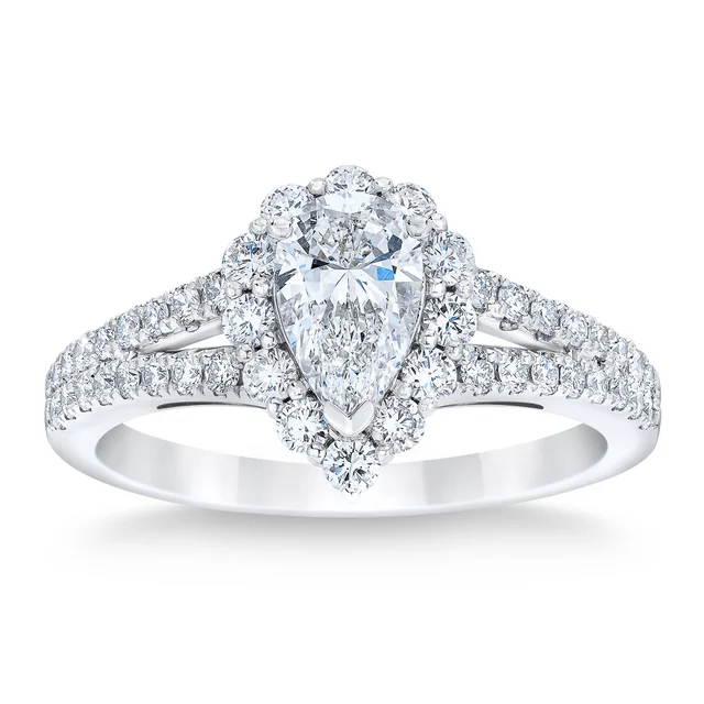 PLATINUM VS2 I 1.30CTW PEAR SHAPE DIAMOND RING (0.70CTR)