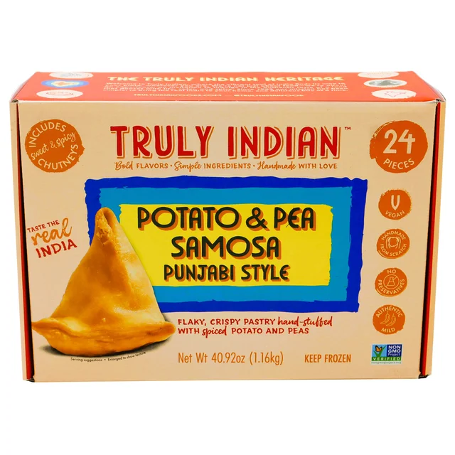 TRULY INDIAN POTATO & PEA SAMOSAS 24CT
