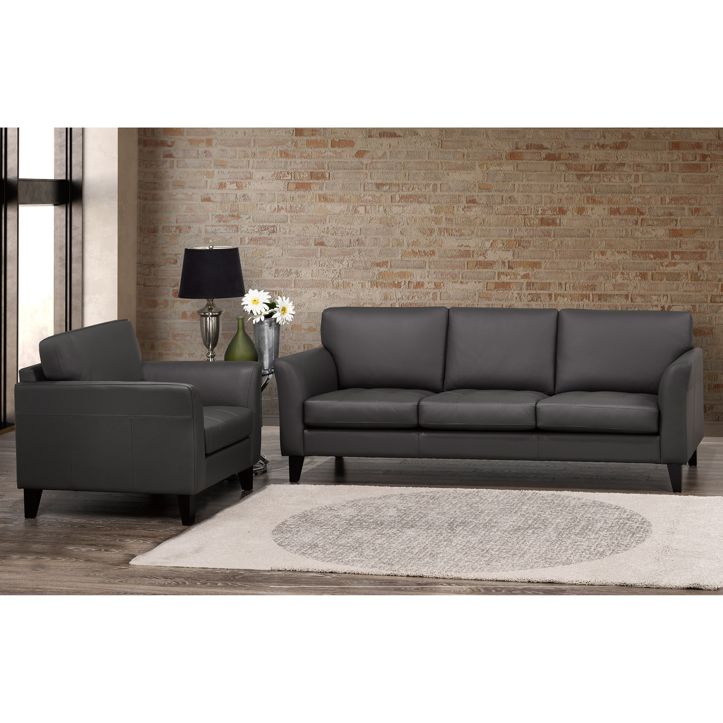 Sublime Top-grain Leather Sofa and Chair