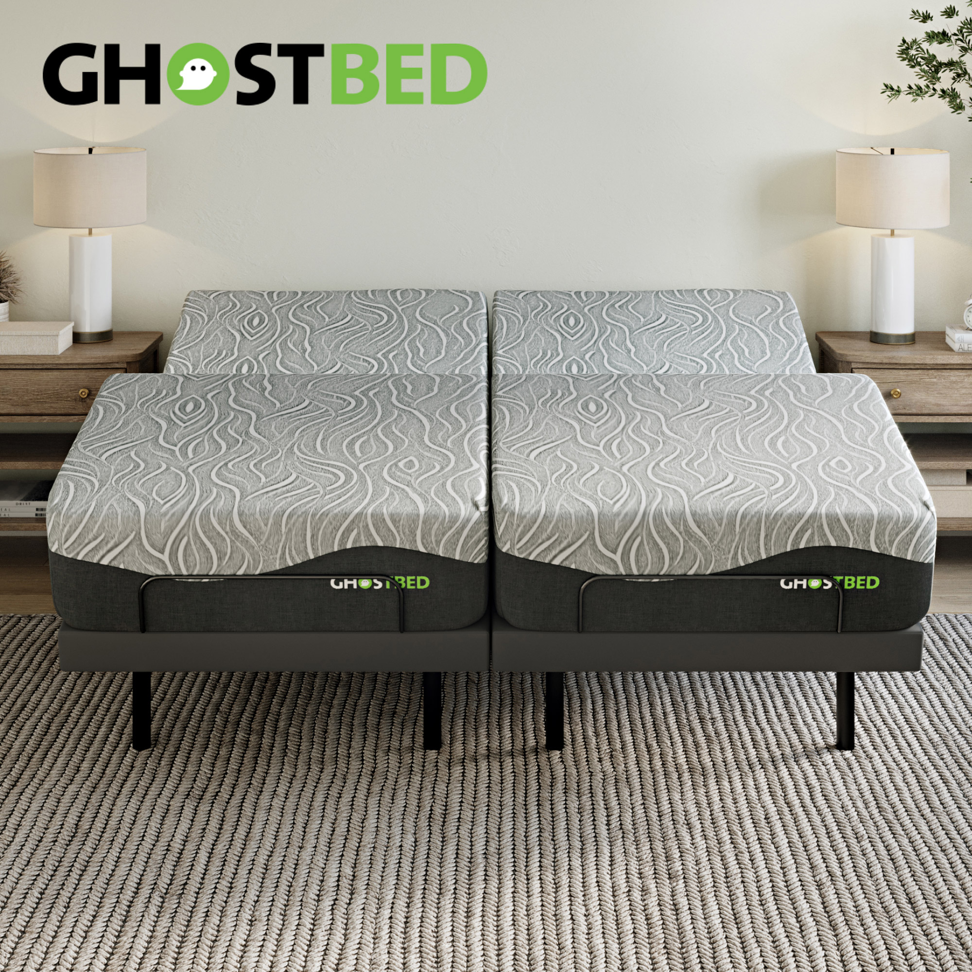 GhostBed Radiance 30.5 cm (12 in.) Far Infrared Mattress with Adjustable Bed Base