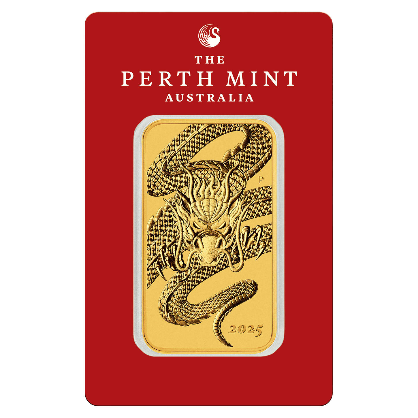 2025 1 oz Gold Perth Mint Rectangular Dragon Coin (New in Assay)