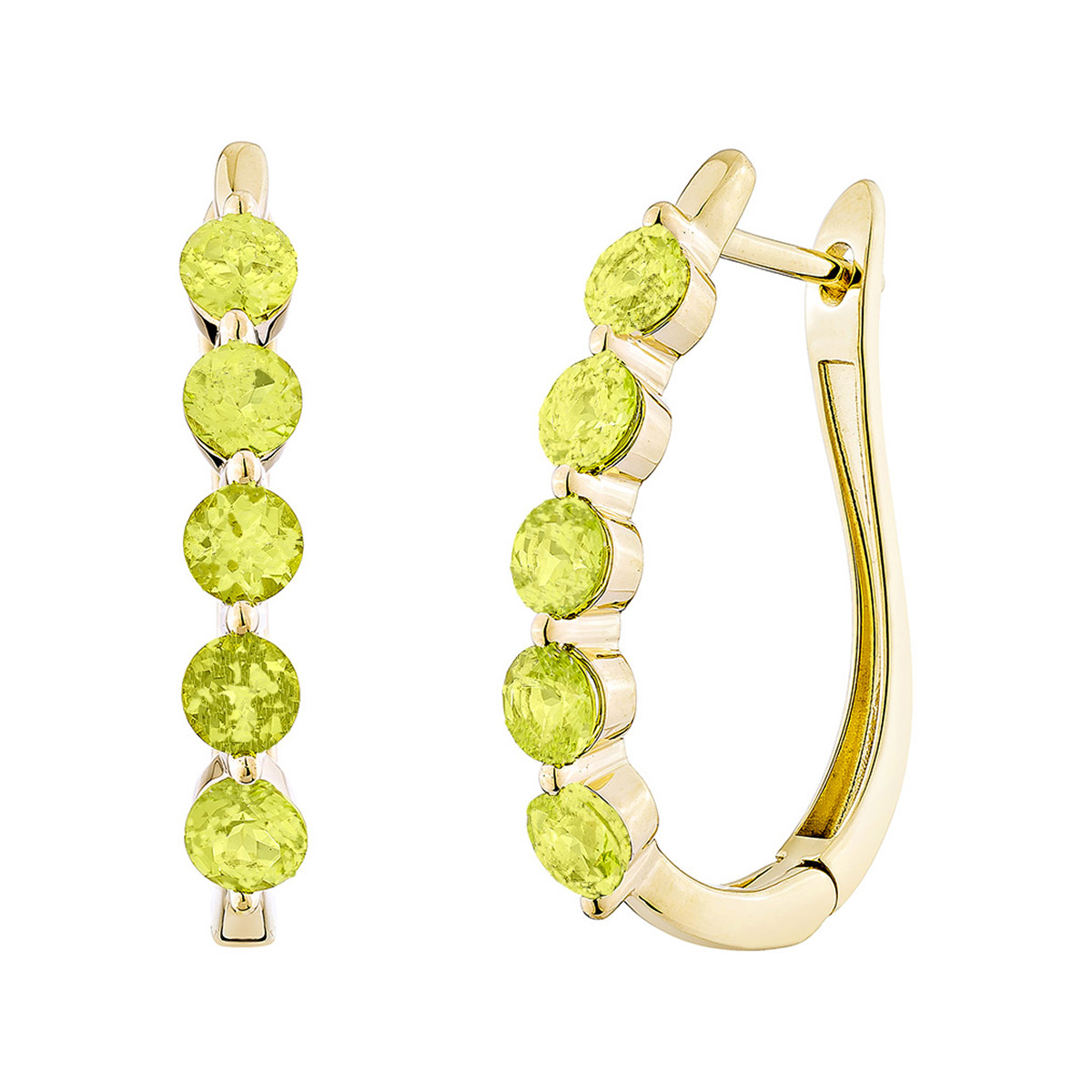Round Cut Peridot Earrings