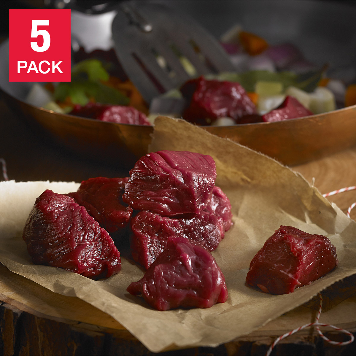 Northfork Venison Stew Meat  (1/2.26 Kg Per Pack)  5 Total Packs  5 Lbs. Total