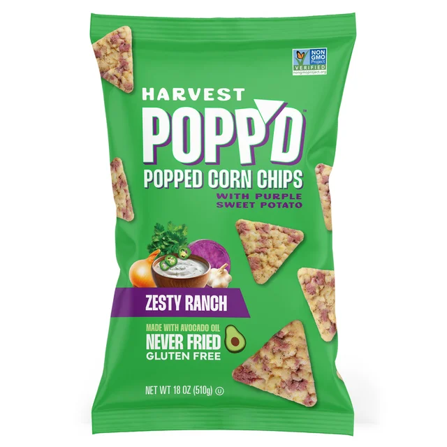 HARVEST POPP'D ZESTY RANCH CHIPS 1.125LBS