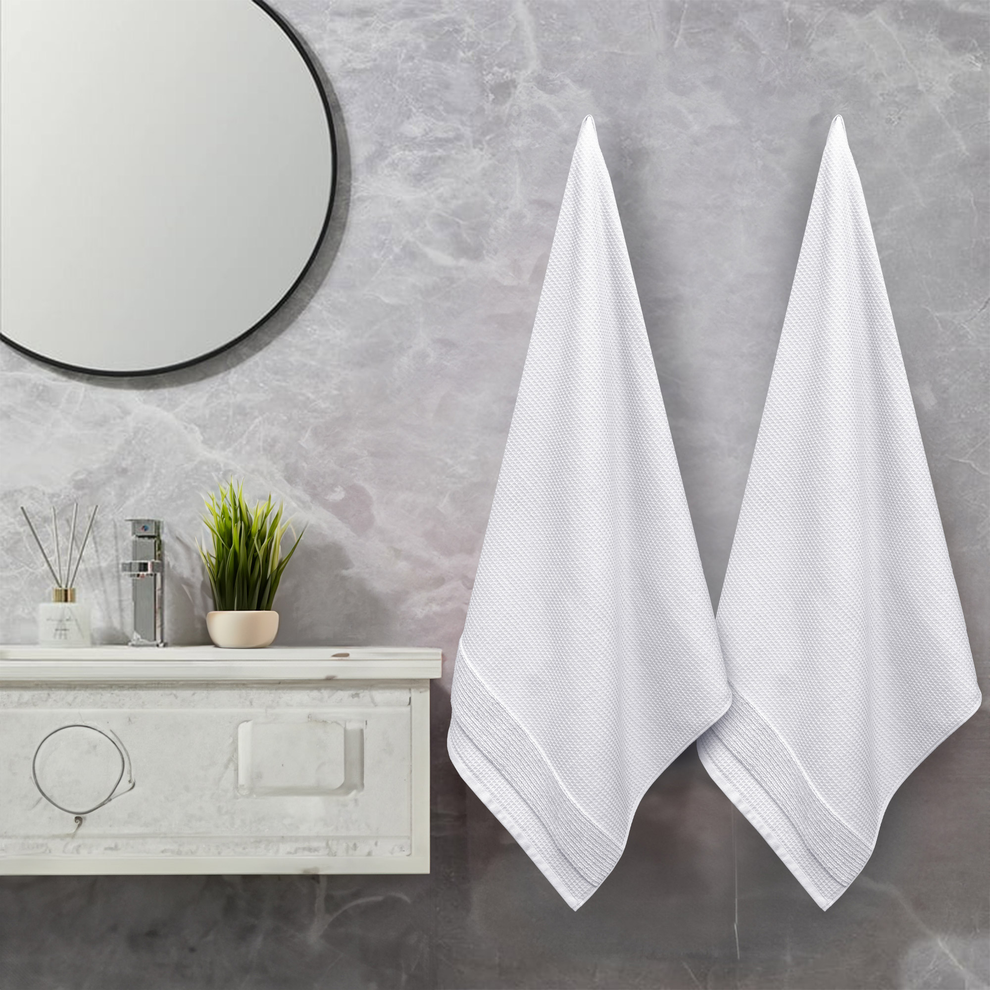 Waffle Bath Towel  2-piece Set