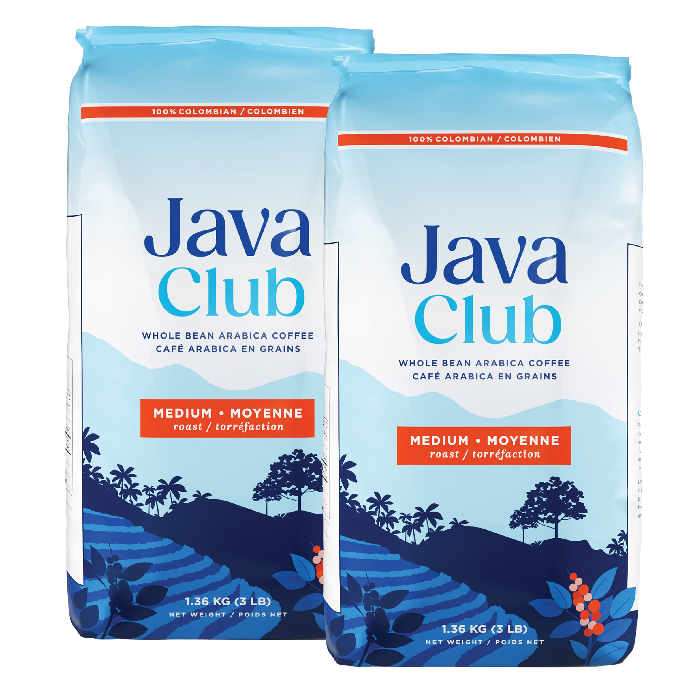 Java Club - Café en grains entiers arabica 100 % colombien, 2 x 1,36 kg ...