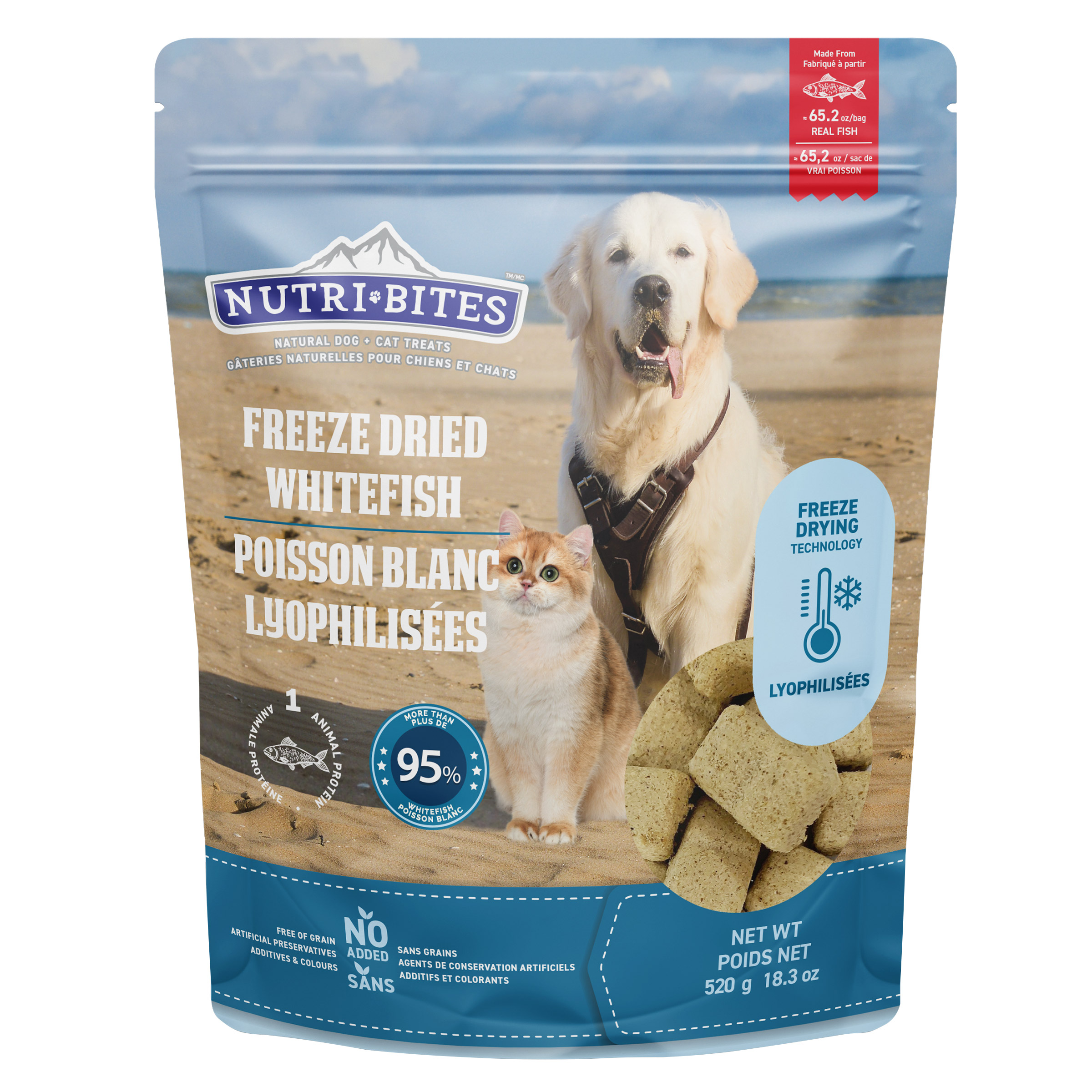 Nutribites Freeze Dried Whitefish, 520 g (18.3 oz.)