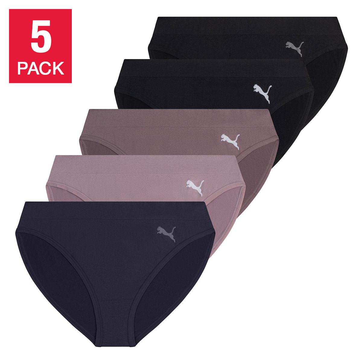Puma Women's Bikini, 5-pack