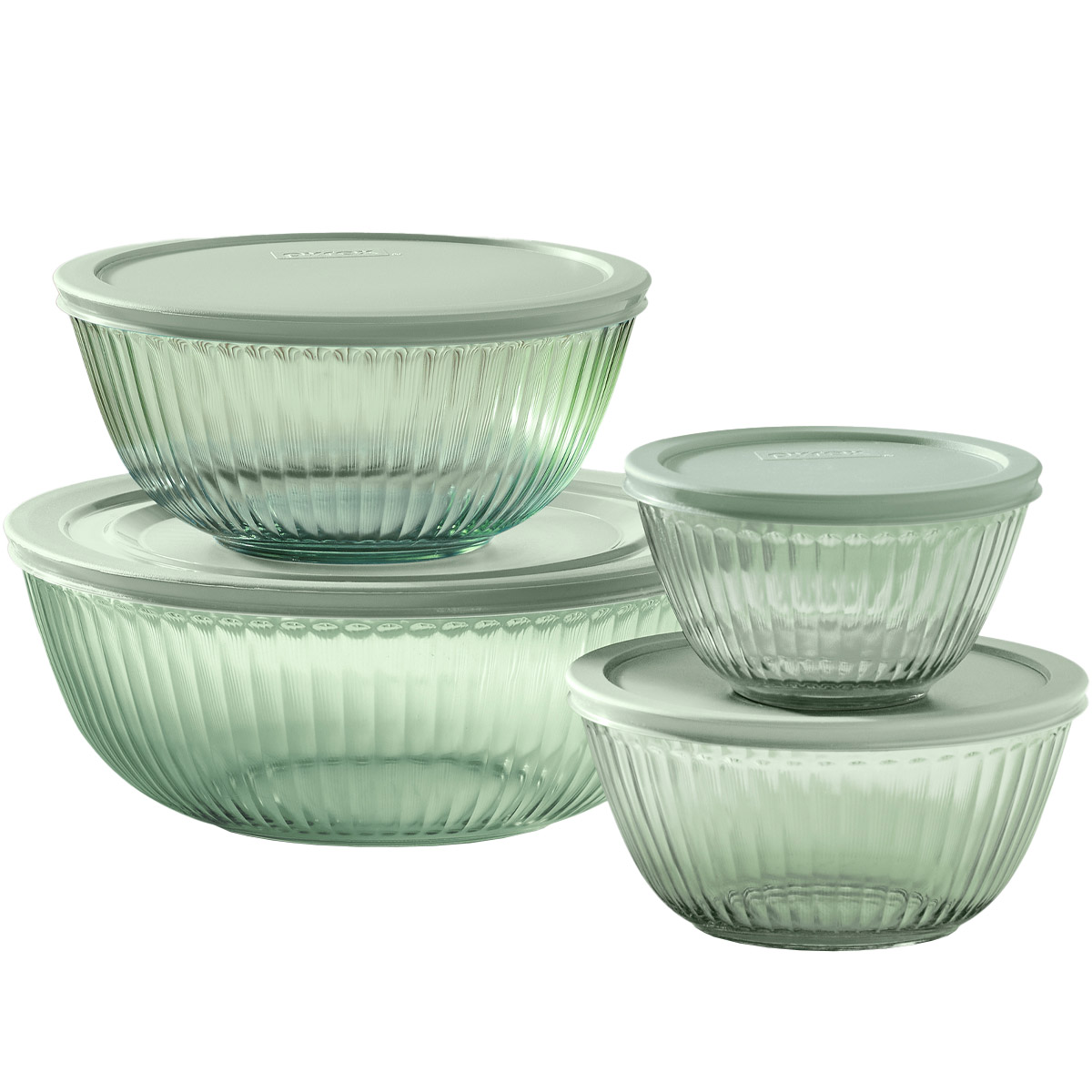 Pyrex 8-piece Tinted Glass Mixing Bowls