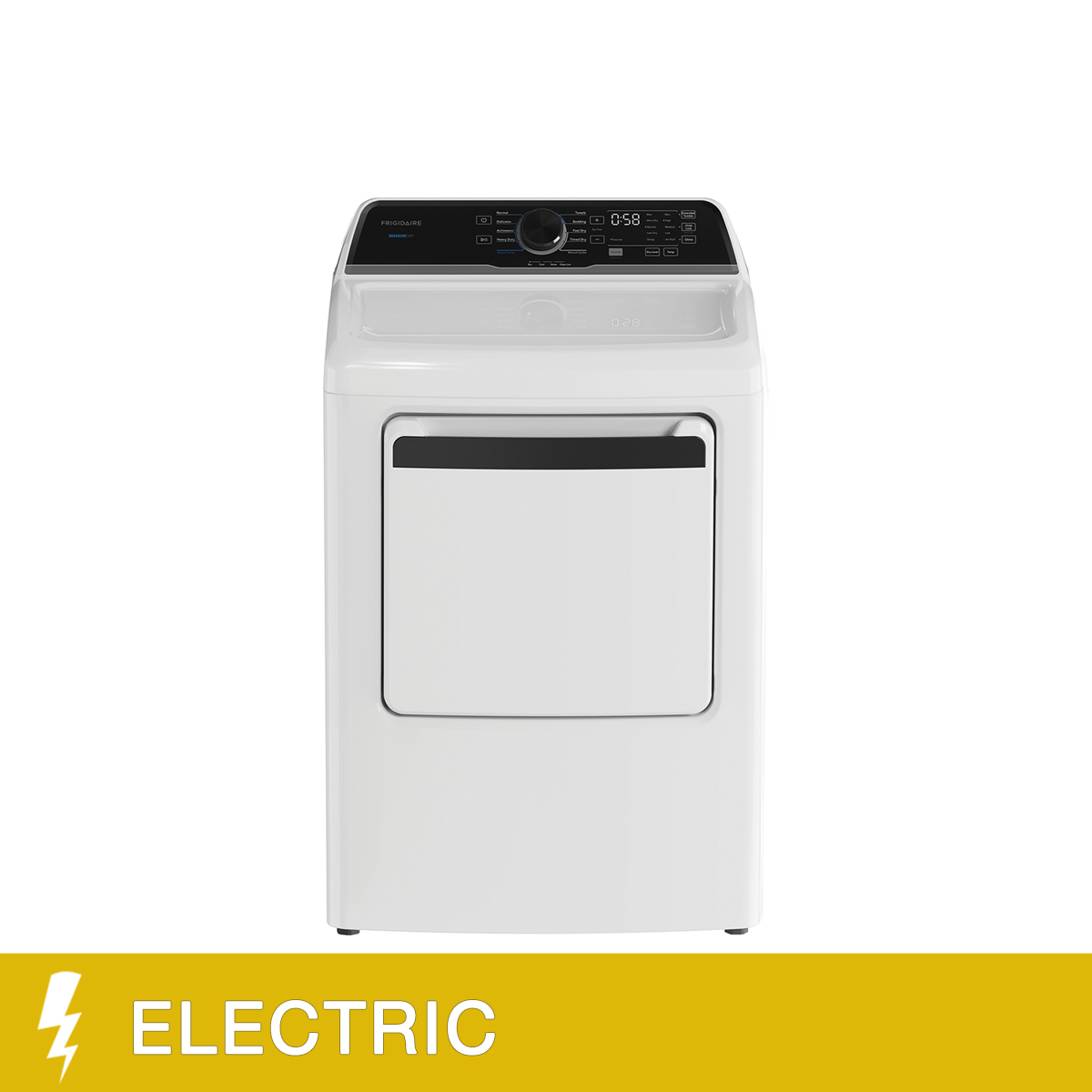 Frigidaire 27 in. 7.0 cu. ft. White Electric Front Load Dryer with Sensordry Technology