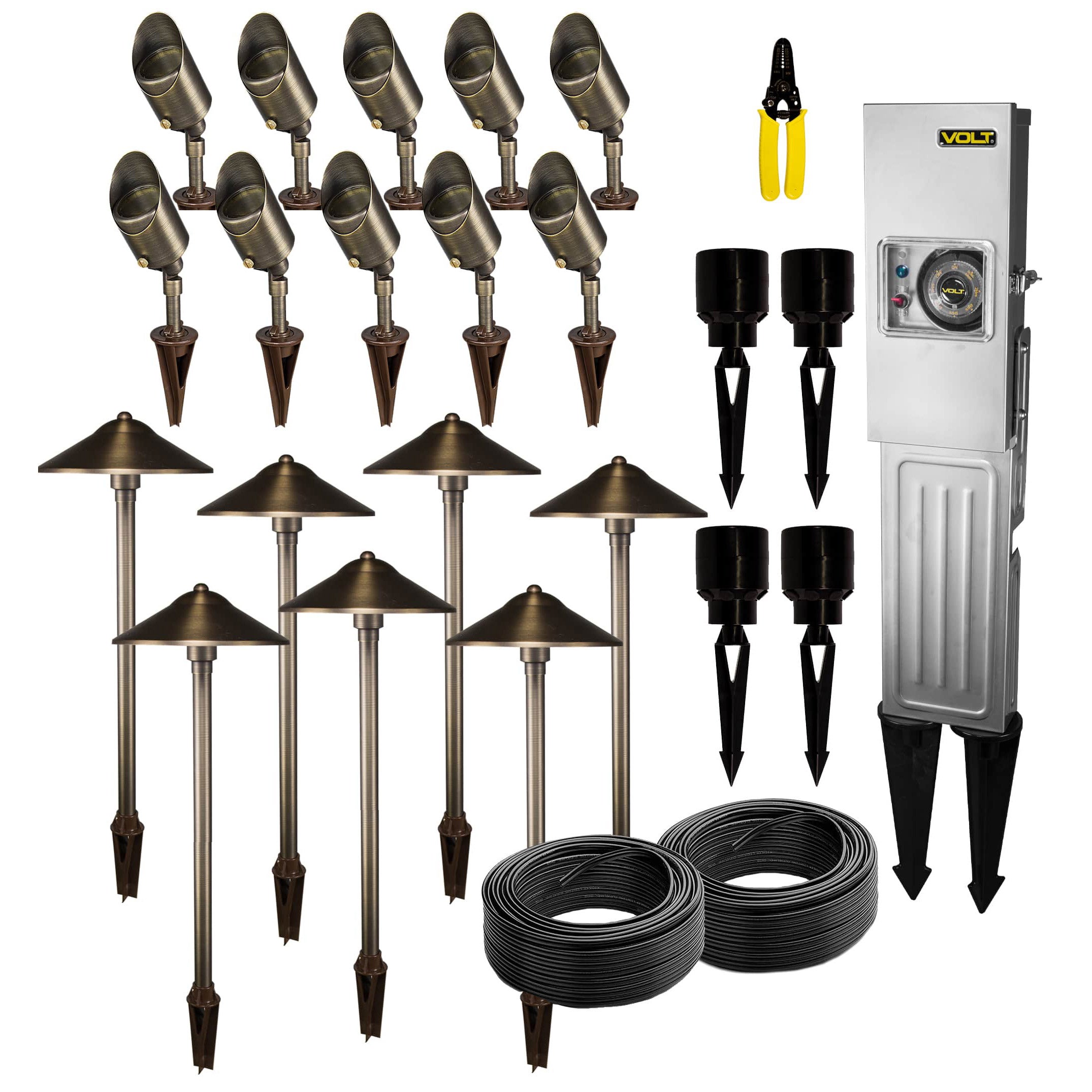 VOLT Low Voltage LED Outdoor 17-Light Kit with 150W Transformer