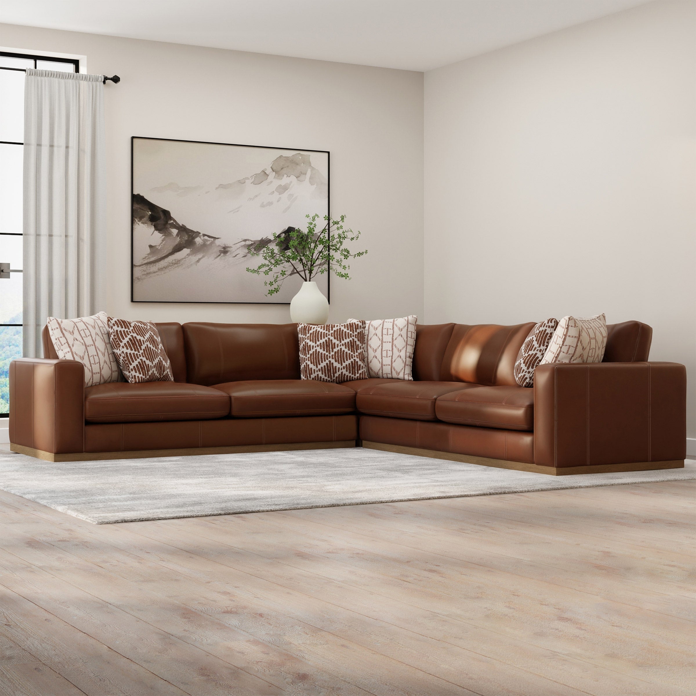 Durant Top Grain Leather Sectional | Costco