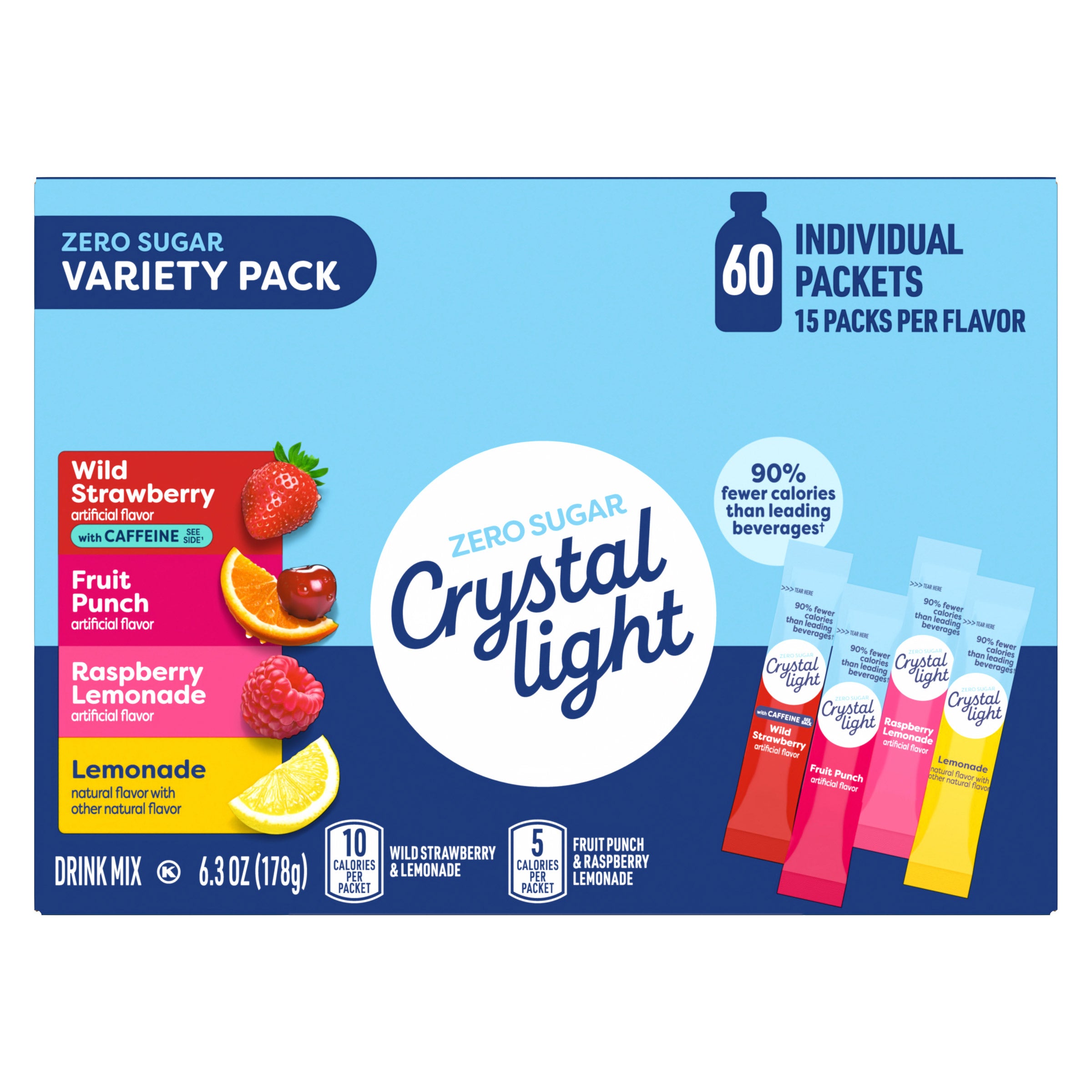 Crystal Light, On The Go Variety Pack, 60-count | Costco