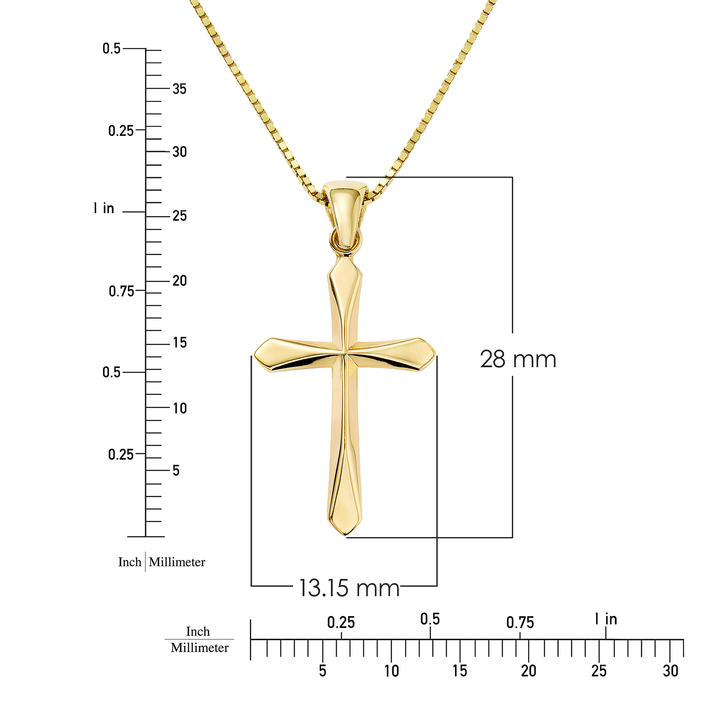 High Polish Cross Pendant in Yellow Gold | Costco