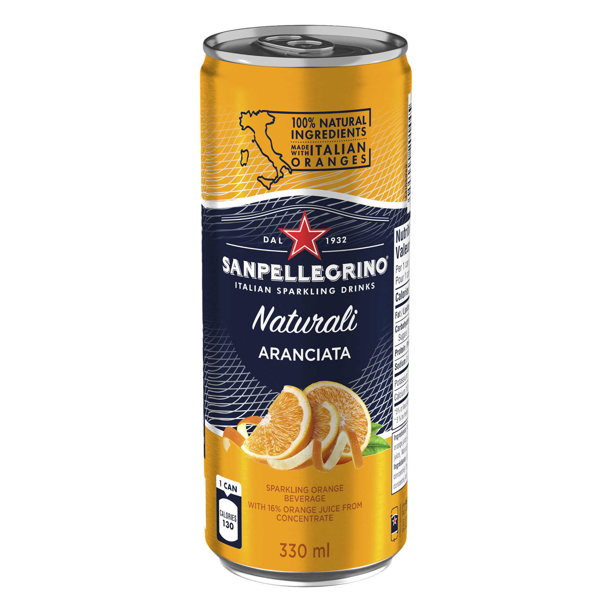 SANPELLEGRINO Naturali Aranciata Sparkling Beverage 24 × 330 mL