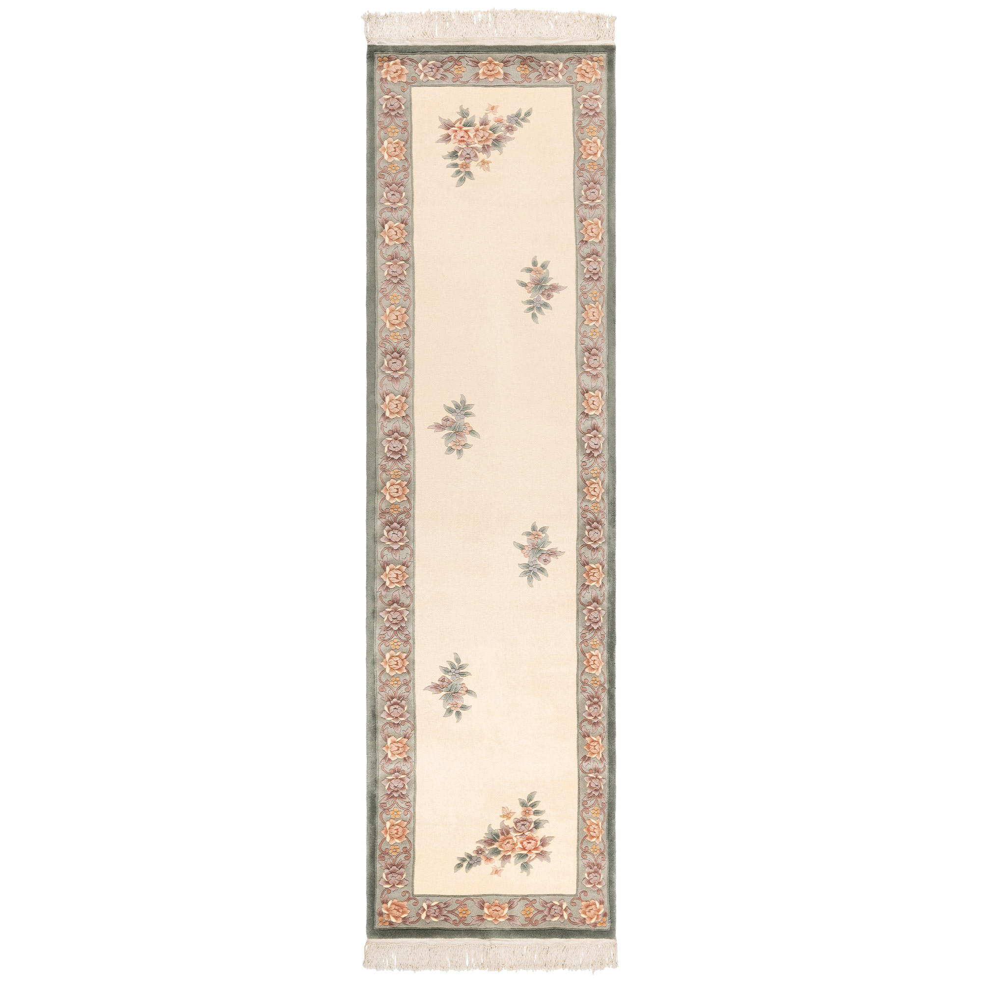 Pagoda Hand Knotted Rug Collection, Shan Floral Ivory Sage | Costco