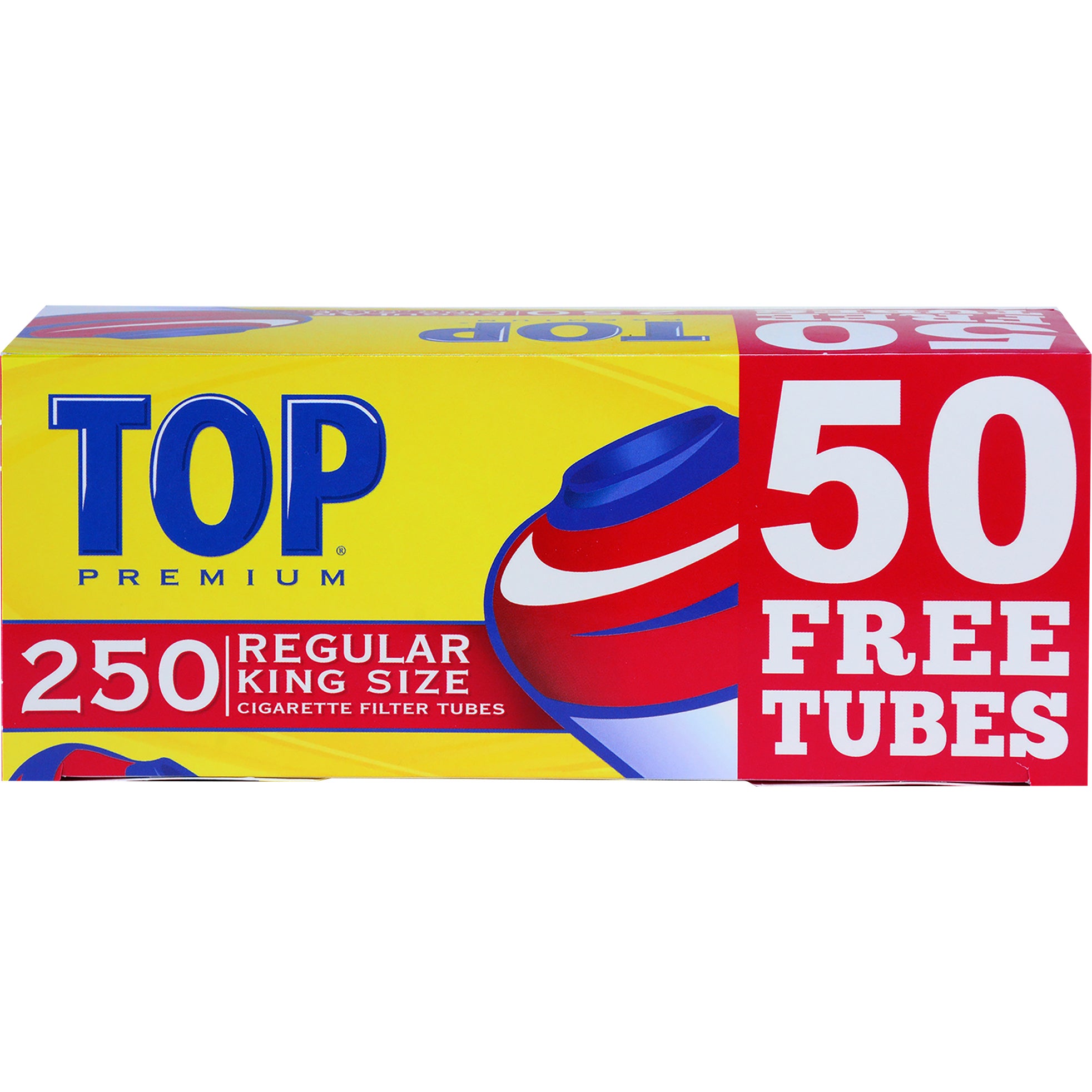 Top Filter Cigarette Tubes, 250 Tubes, 4 ct