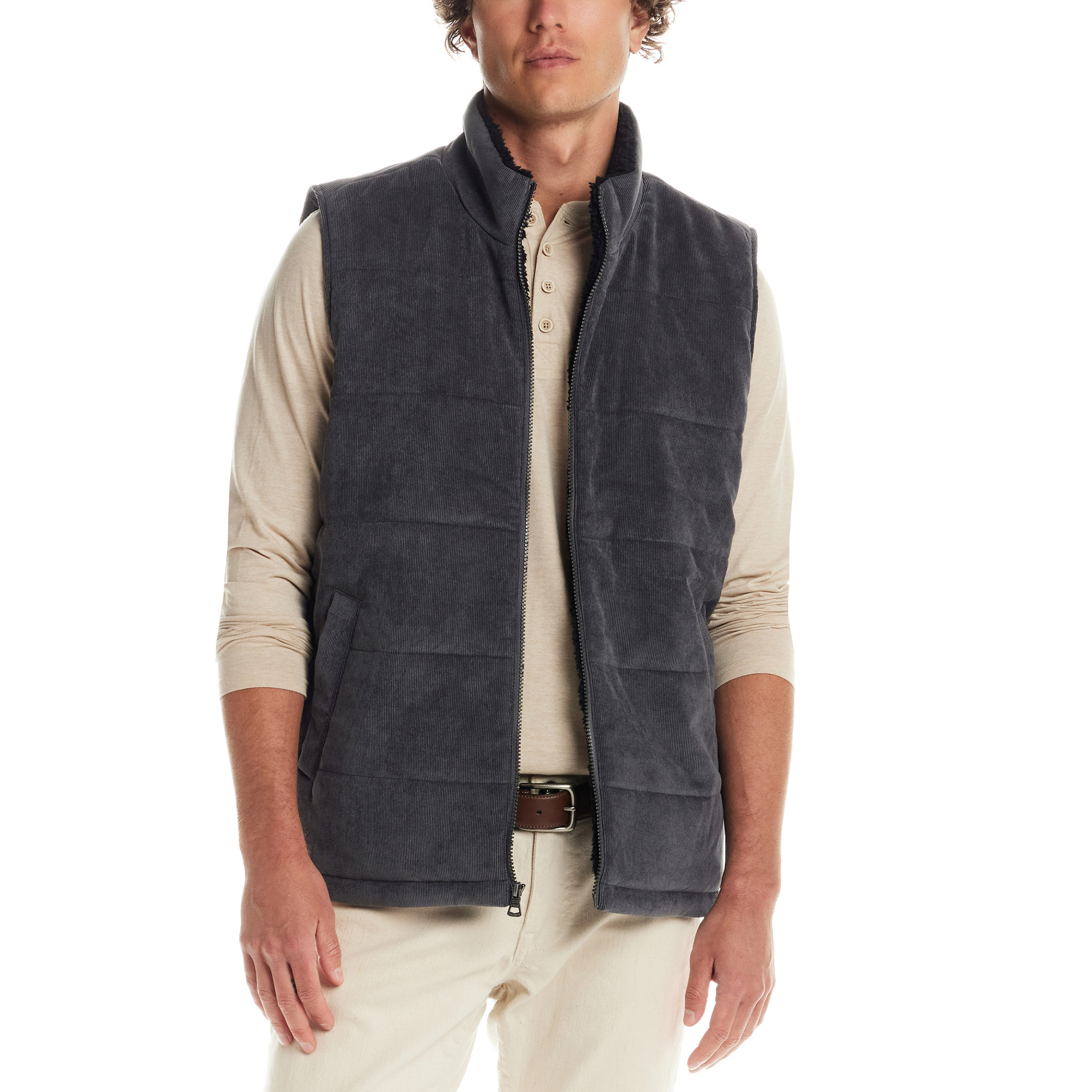 Weatherproof Vintage Men’s Sherpa Lined Cord Vest