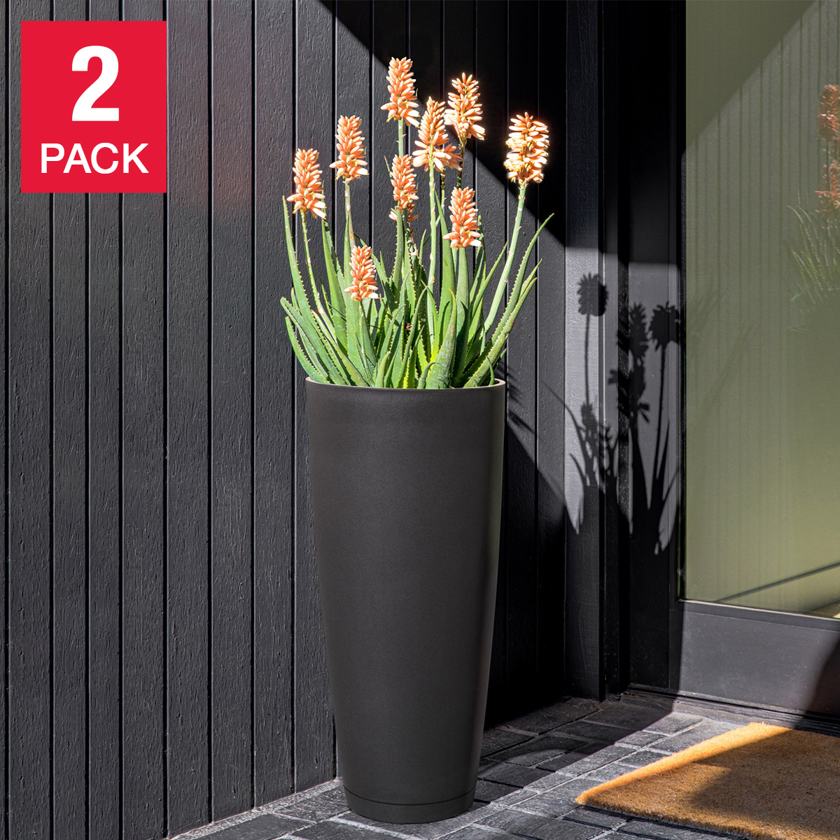 Veradek 28 in. Round Planter, 2-pack