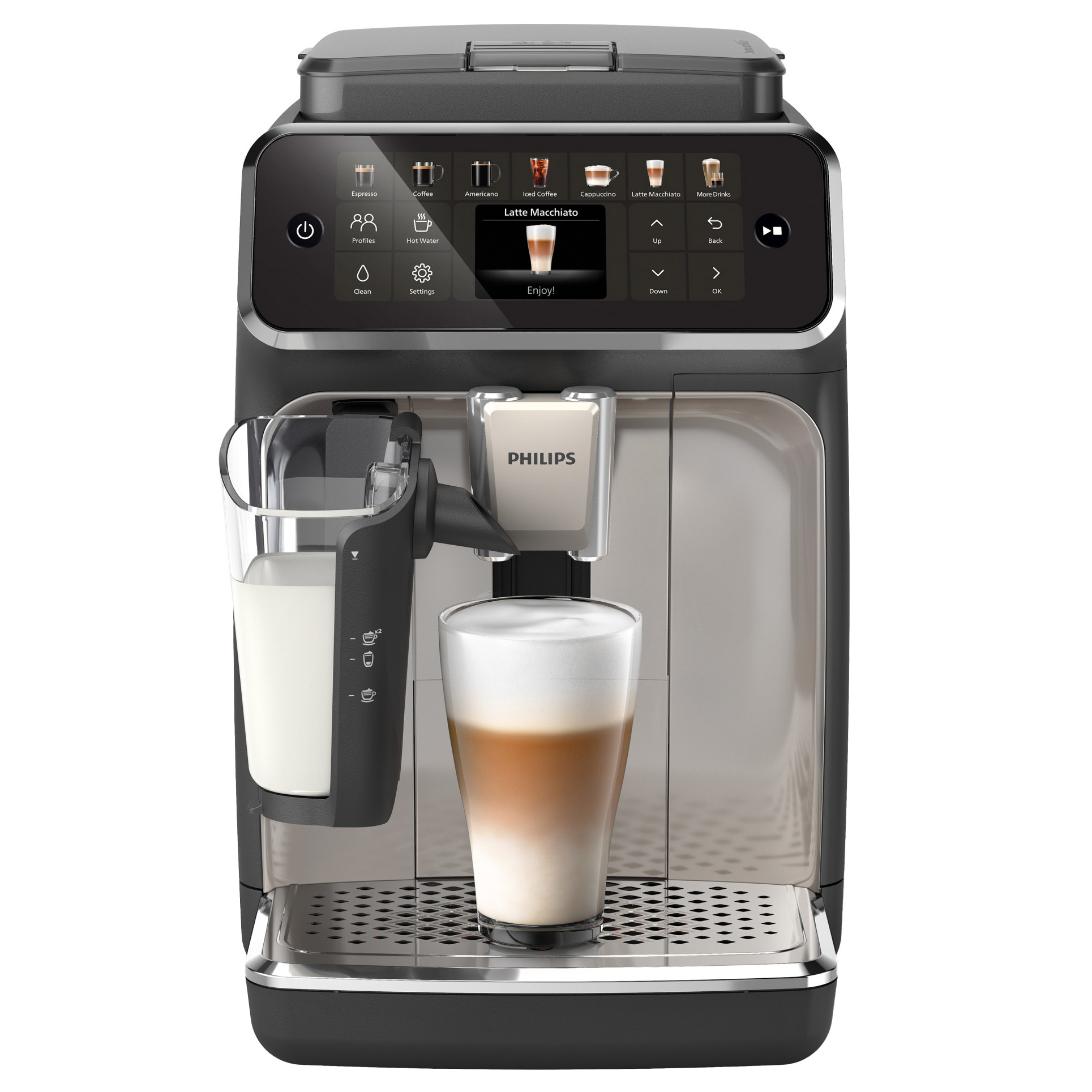 Philips 4400 Full Auto Coffee and Espresso Machine, LatteGo Milk Frother