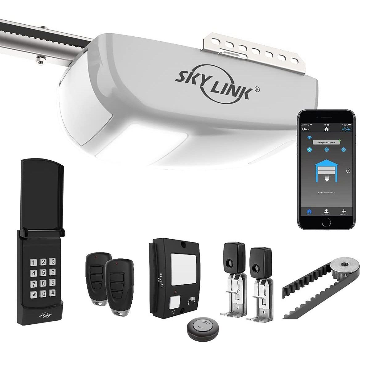 Skylink  1-1/4 HP Smart Garage Door Opener with Heavy-Duty DC Motor and Quiet Belt Drive