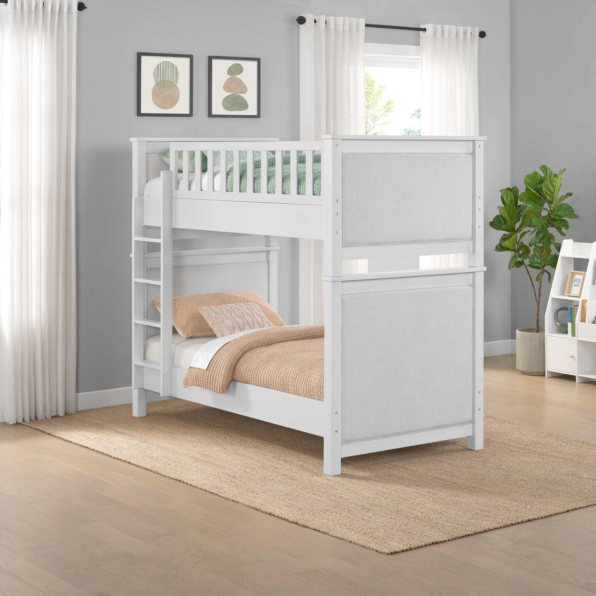Paige Twin Over Twin Upholstered Bunk Bed
