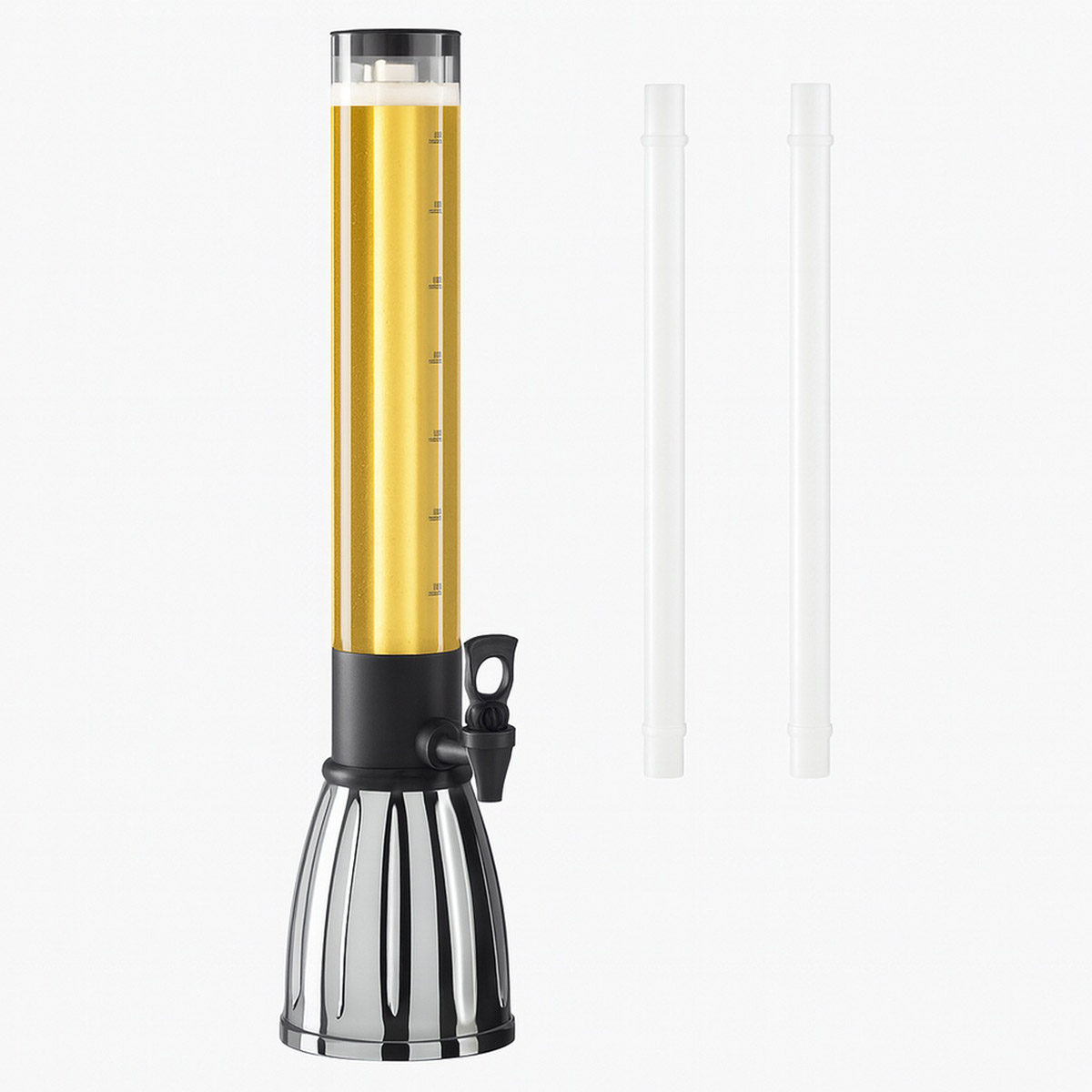 Oggi Beer and Beverage Tower with EZ-Pour Spigot and 2 Removable Ice Tubes