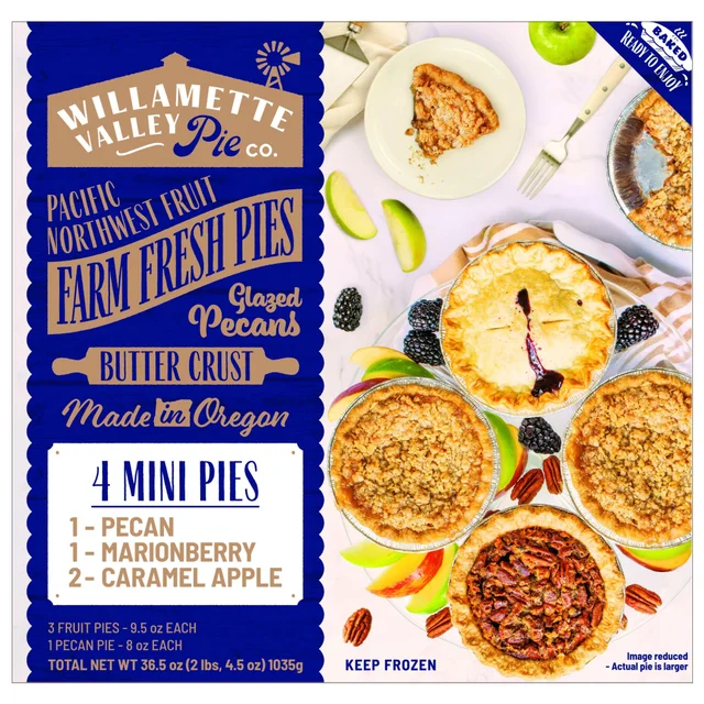 WILLAMETTE VALLEY PIES MINI VARIETY PACK 5" 4 COUNT 38 OUNCES
