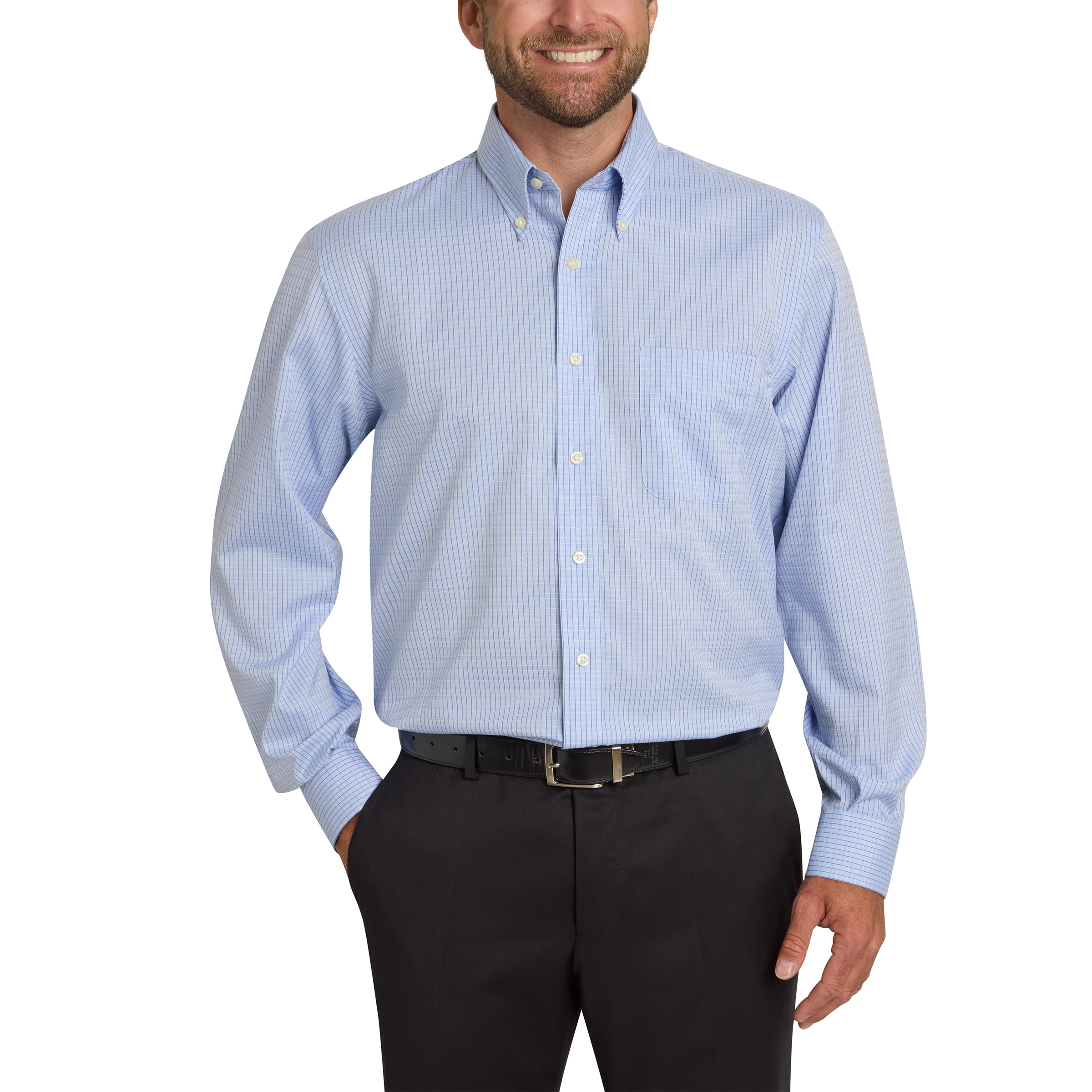 costco tailored fit dress shirt Kirkland Signature Men's Tailored Fit Dress Shirt, Red/Blue Plaid