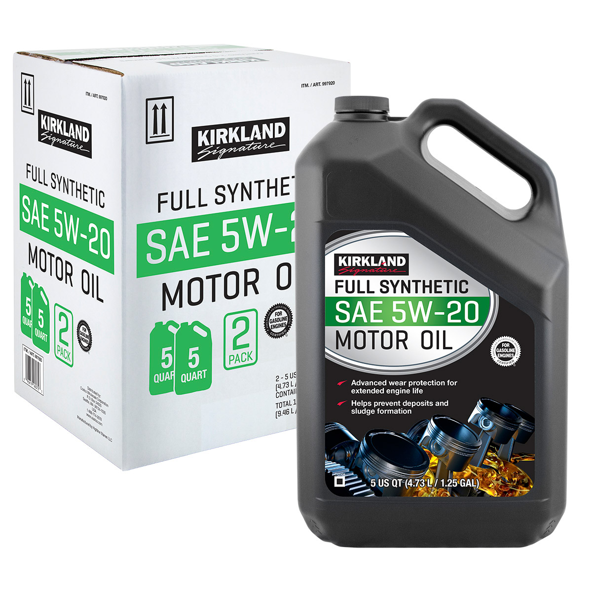 Kirkland Signature 5W-20 Full Synthetic Motor Oil 5-quart, 4-pack