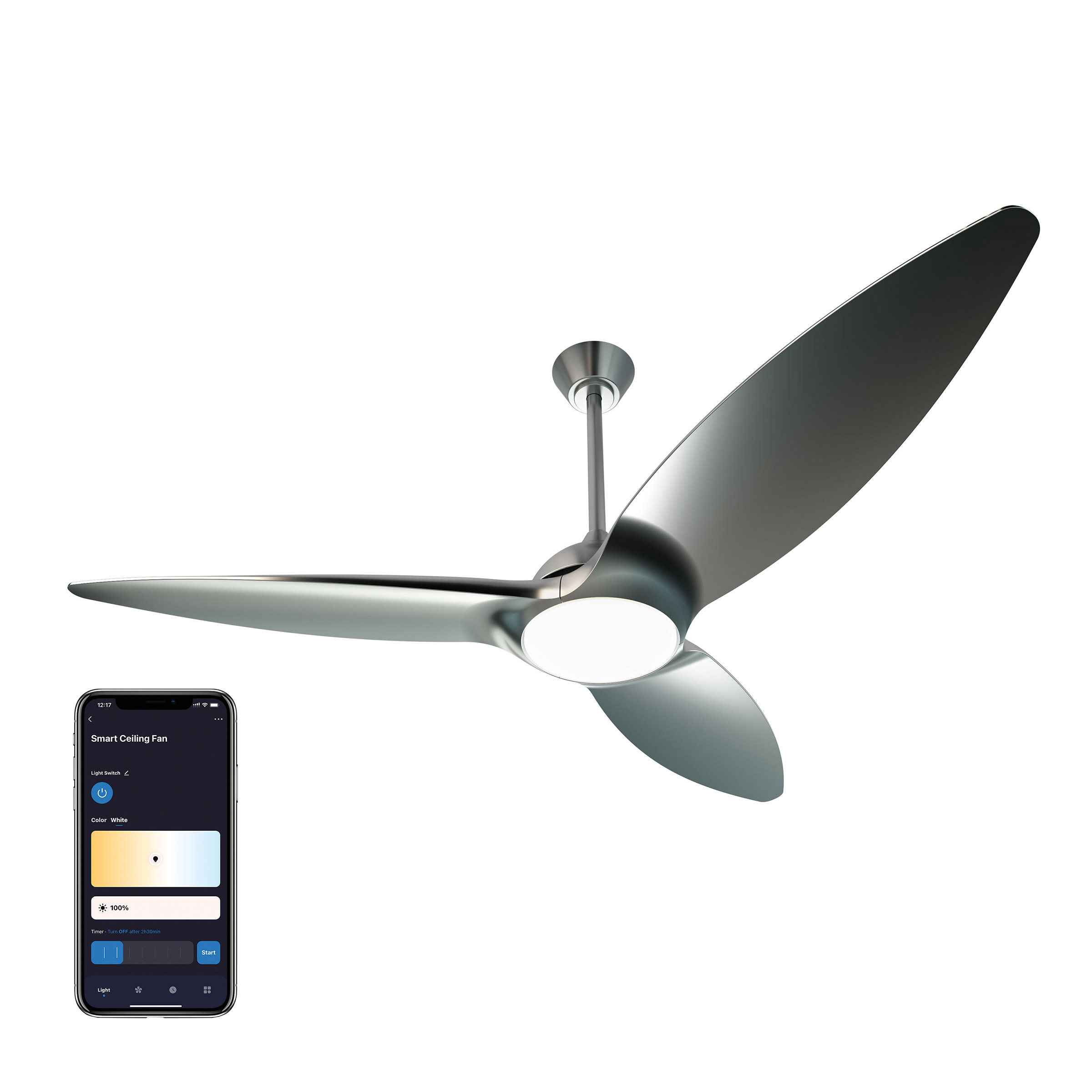 Atomi Slique Smart WiFi 60 in. Outdoor Ceiling Fan