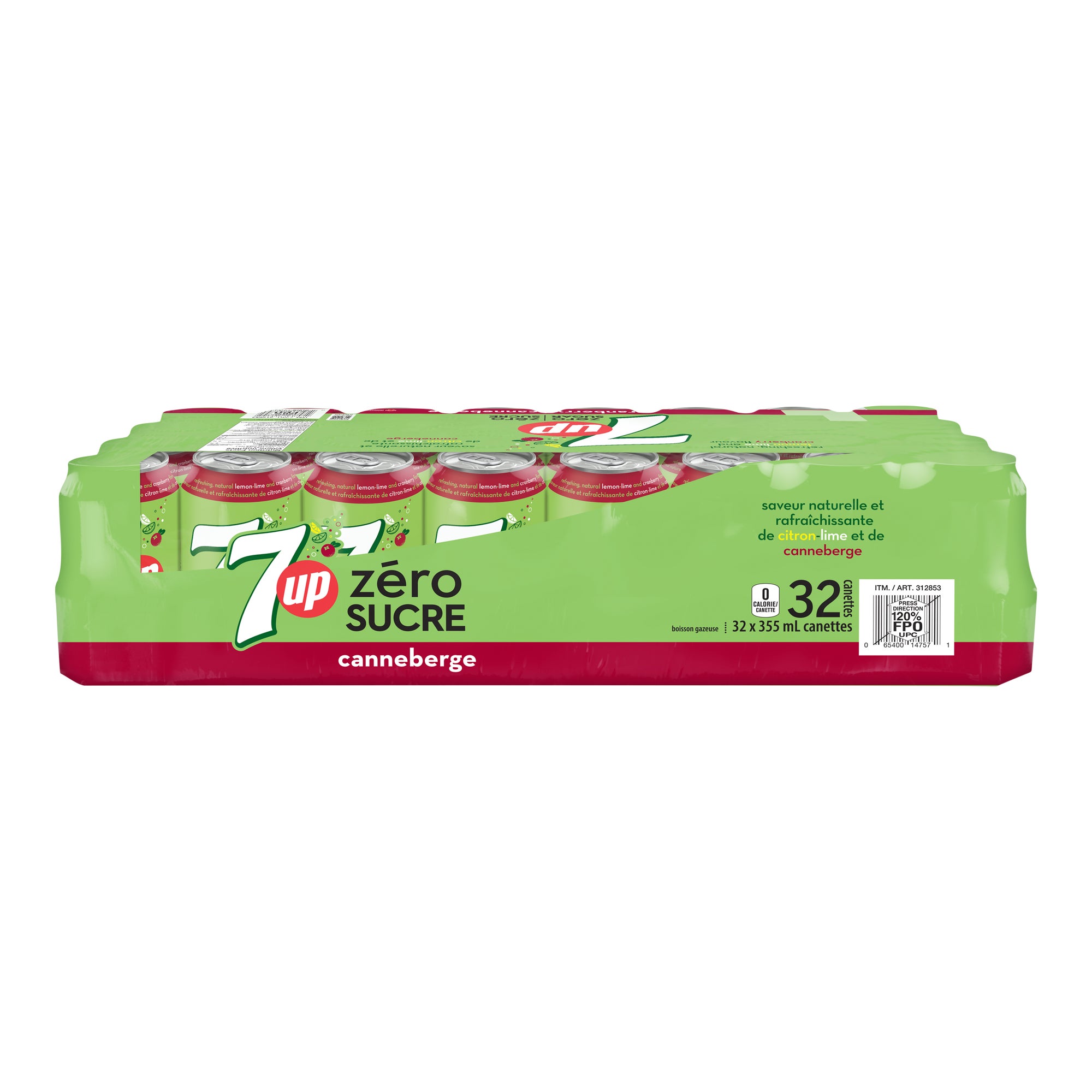 7Up Zero Sugar Cranberry, 32 × 355 mL | Costco