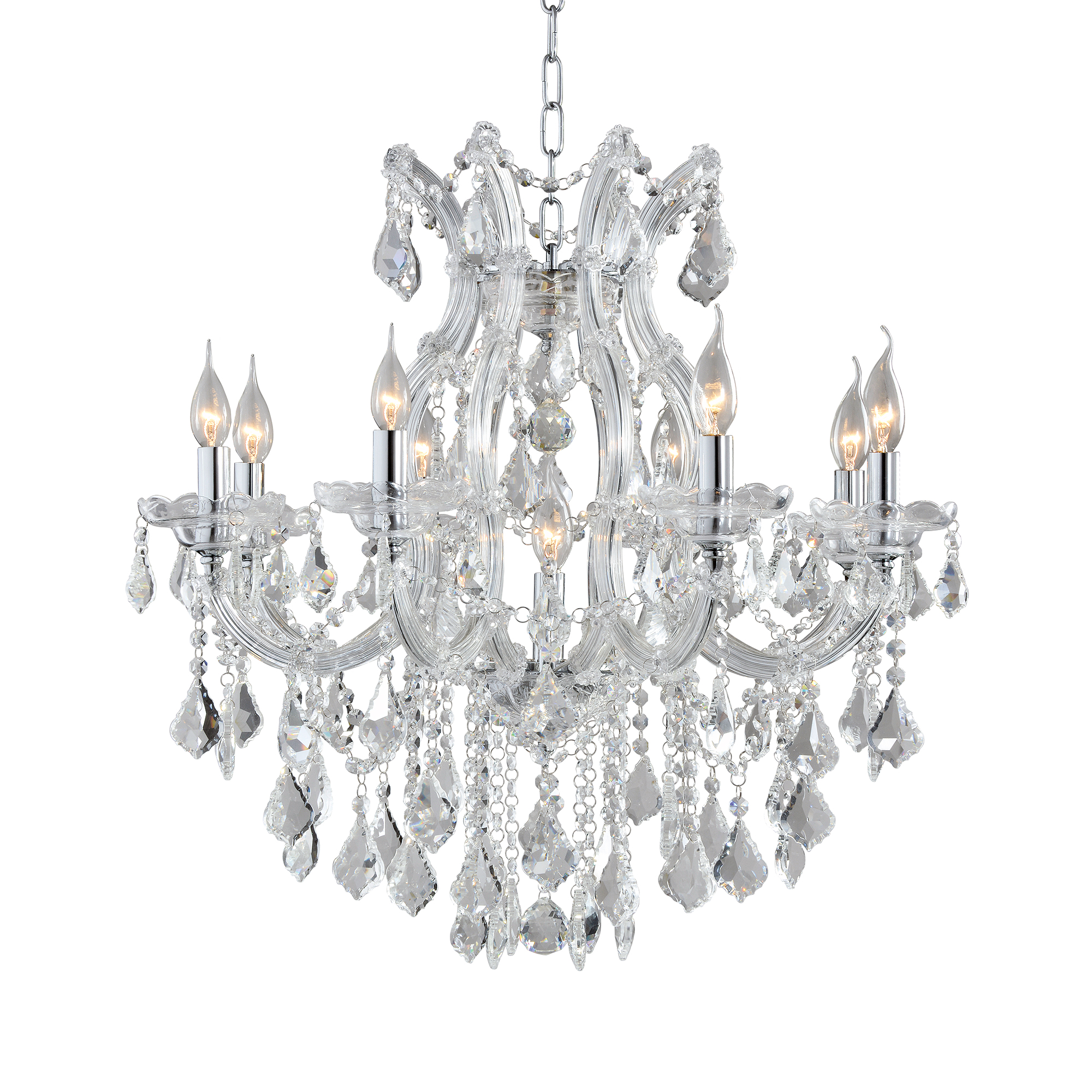 9 Light Clear Crystal Chandelier