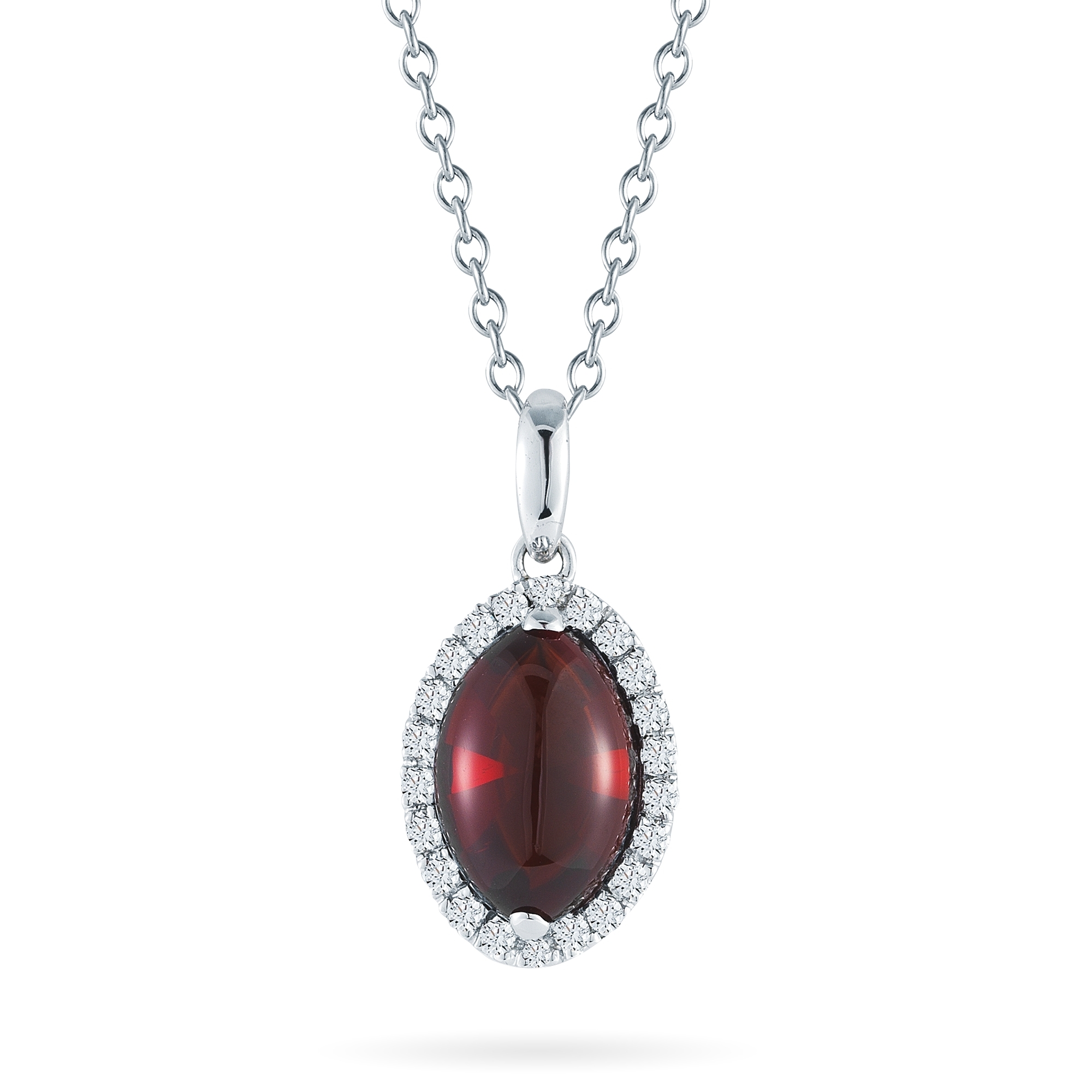Marquise Shape Garnet and Diamond Necklace | Costco