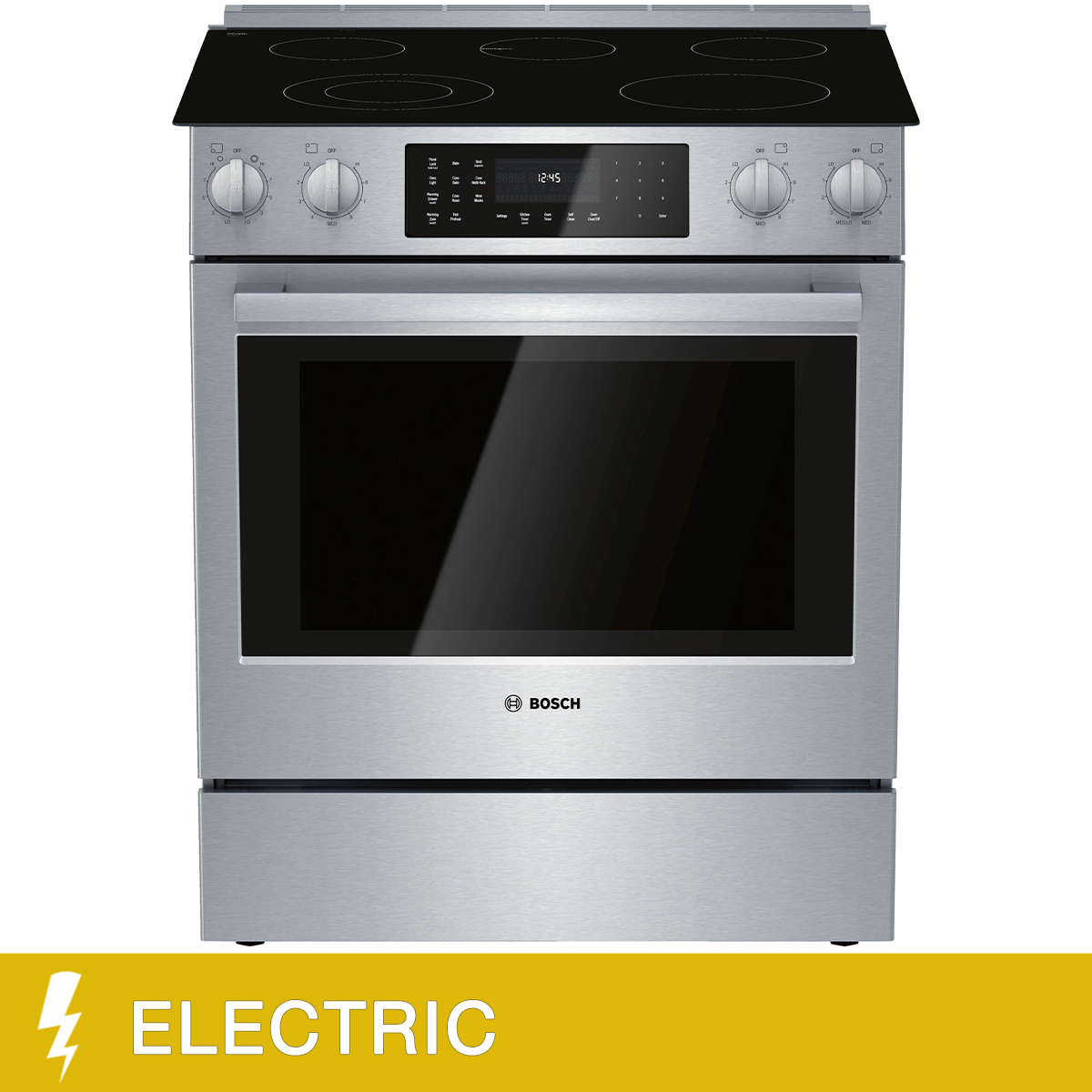 Bosch 800 Series 30in 4.6 cu ft. Stainless Steel Electric Drop-In Range ...