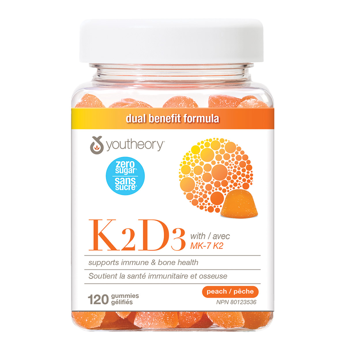 Youtheory K2D3 Zero Sugar Gummies - 120 Gummies