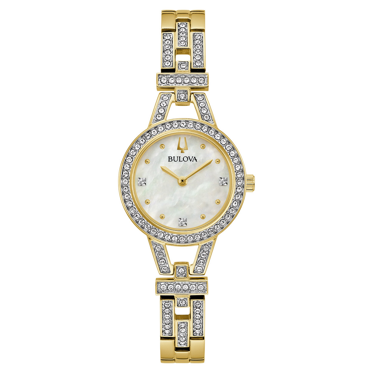 Bulova Crystal Mother-of-Pearl Dial Ladies Watch