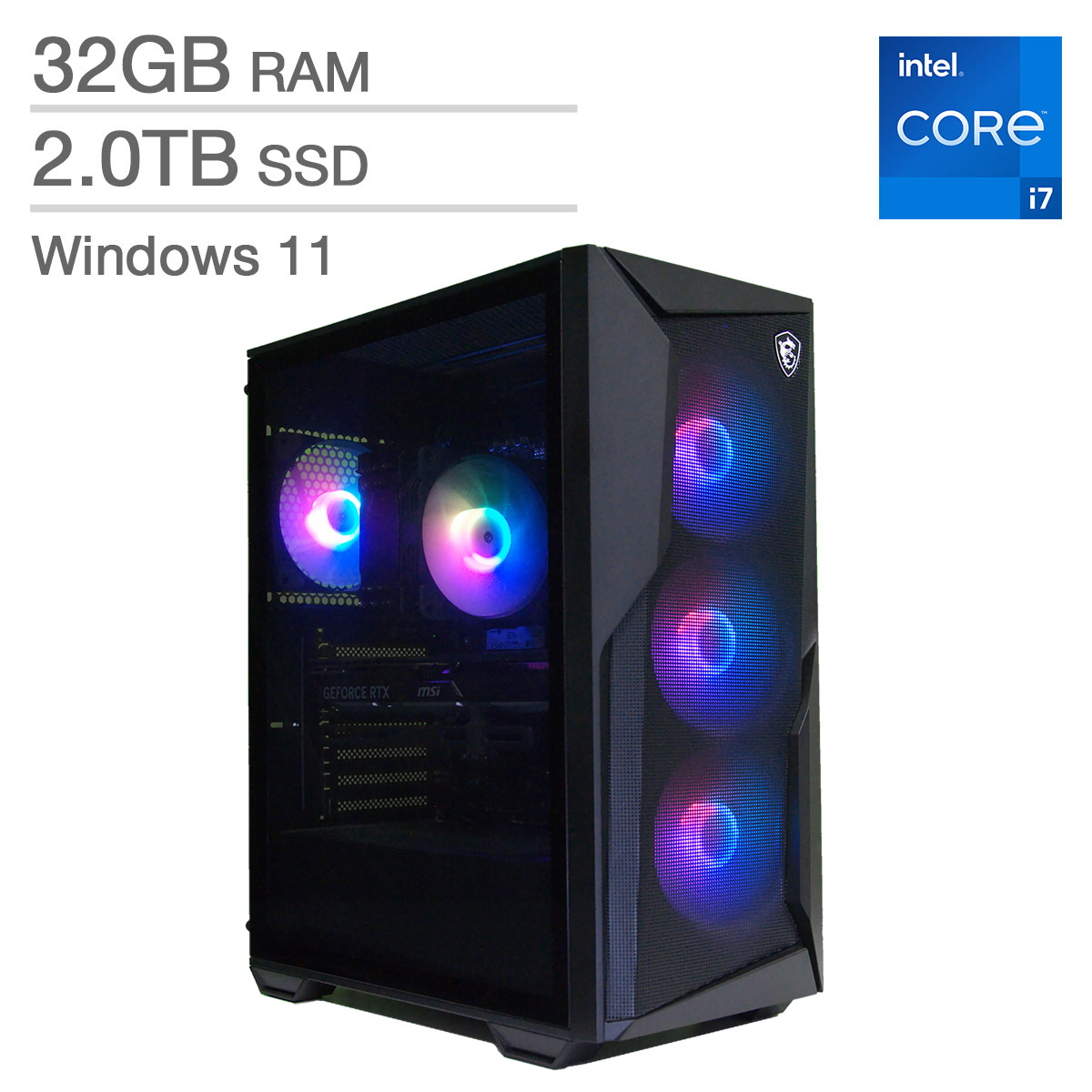 MSI Codex R2 Gaming Desktop, Intel Core i7-14700F - 32GB RAM, 2TB SSD, 8GB NVIDIA GeForce RTX 5060