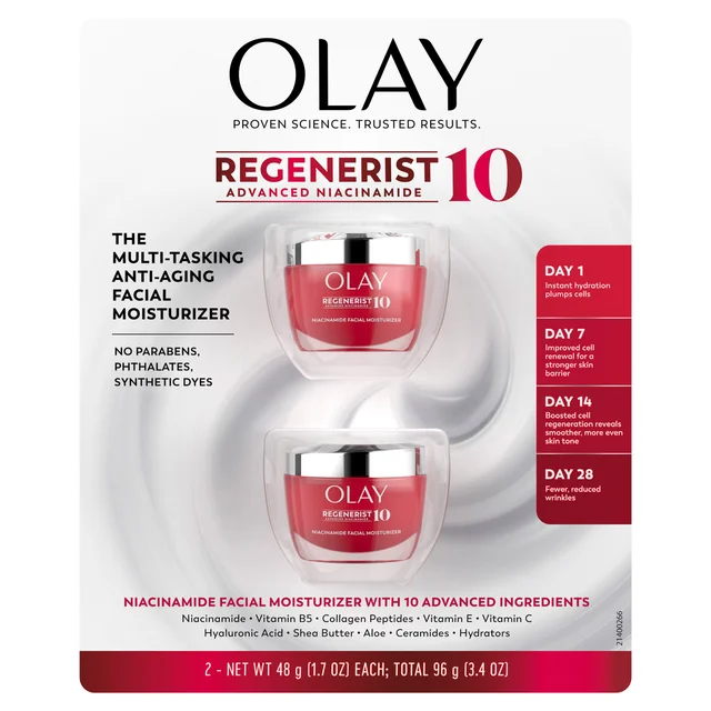 Olay Regenerist 10 Niacinamide Moisturizer, 1.7 oz, 2-pack