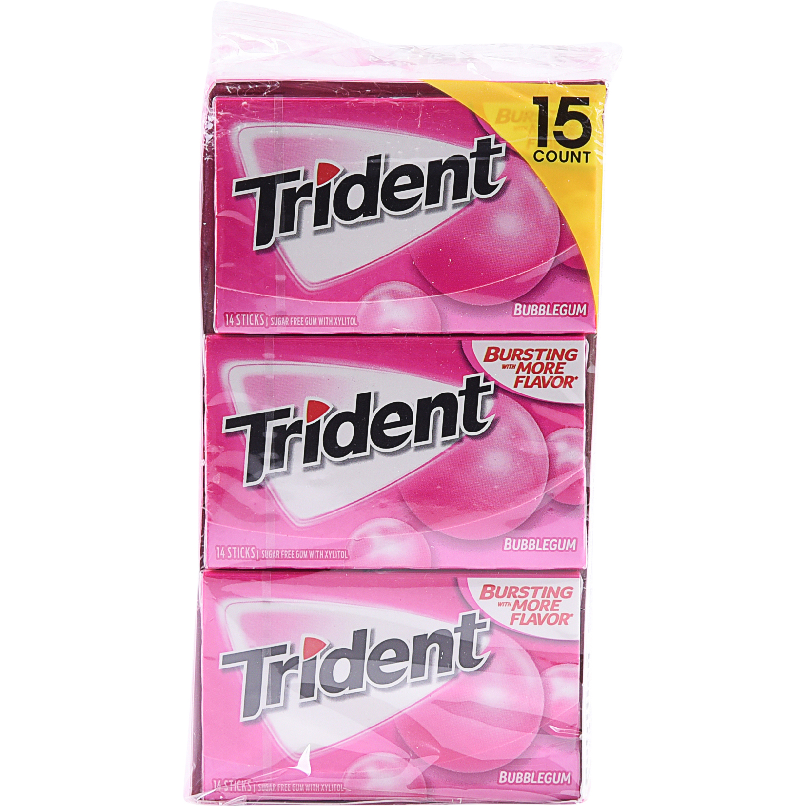 Trident Sugar Free Gum  Bubblegum  14 Pieces  15-count