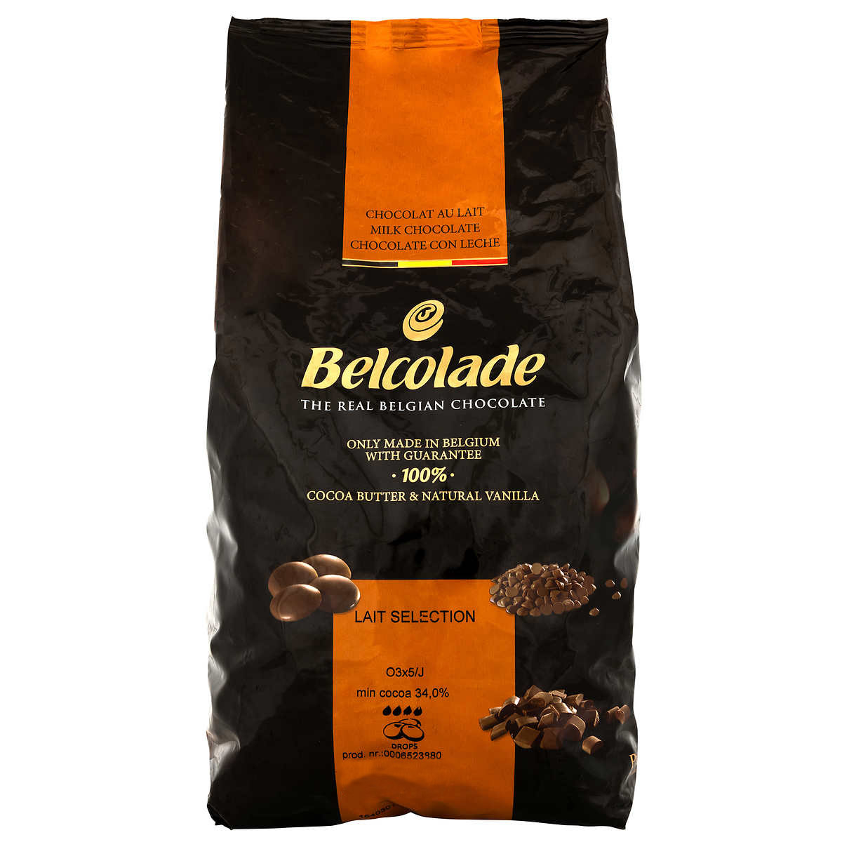 Belcolade 34% Milk Chocolate Drops, 5 kg