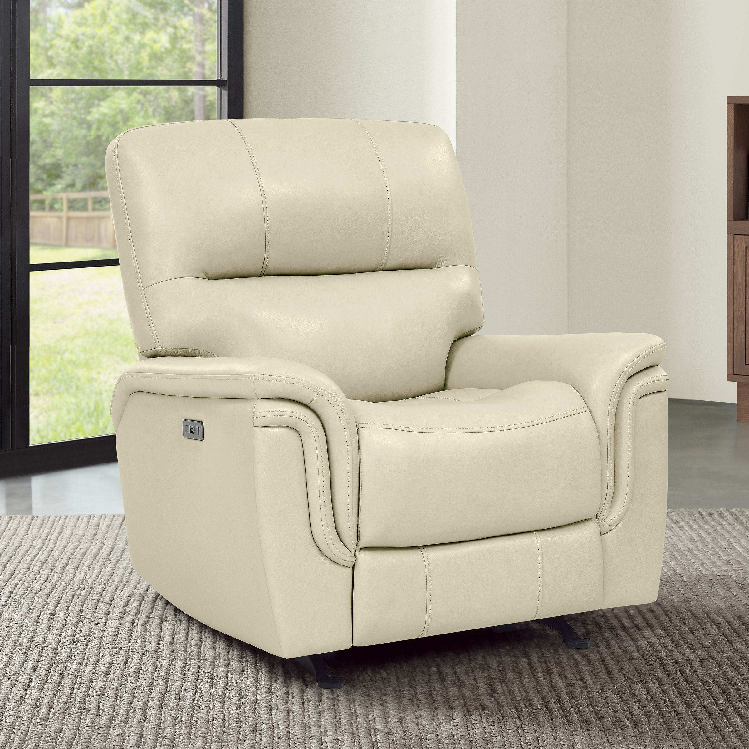 BarcaLounger Top-grain Leather Power Rocker Recliner