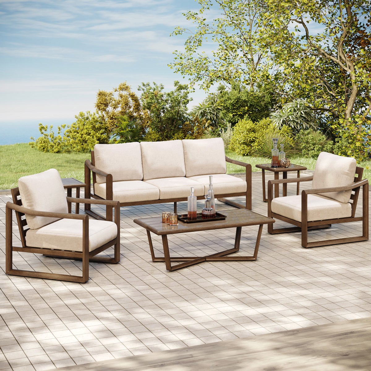 Amparo 6-piece Deep Seating Outdoor Patio Set | Costco Amparo 6-piece Deep Seating Outdoor Patio Set | Costco