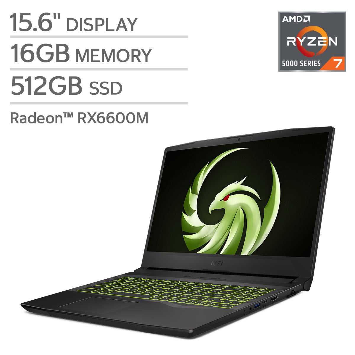 MSI Alpha 15 Gaming Laptop - AMD Ryzen 7-5800H - AMD Radeon