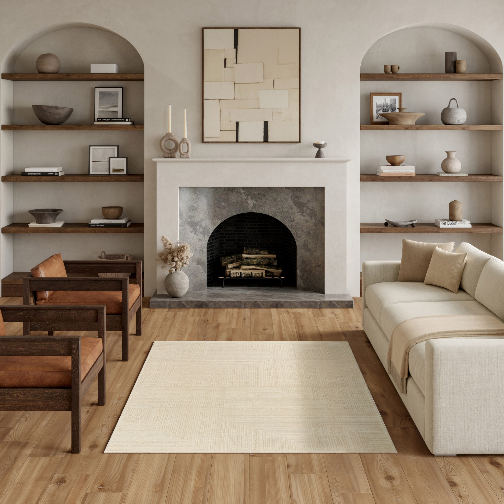 Nourison Briar Area Rug  Privet  5’3” x 7’3”