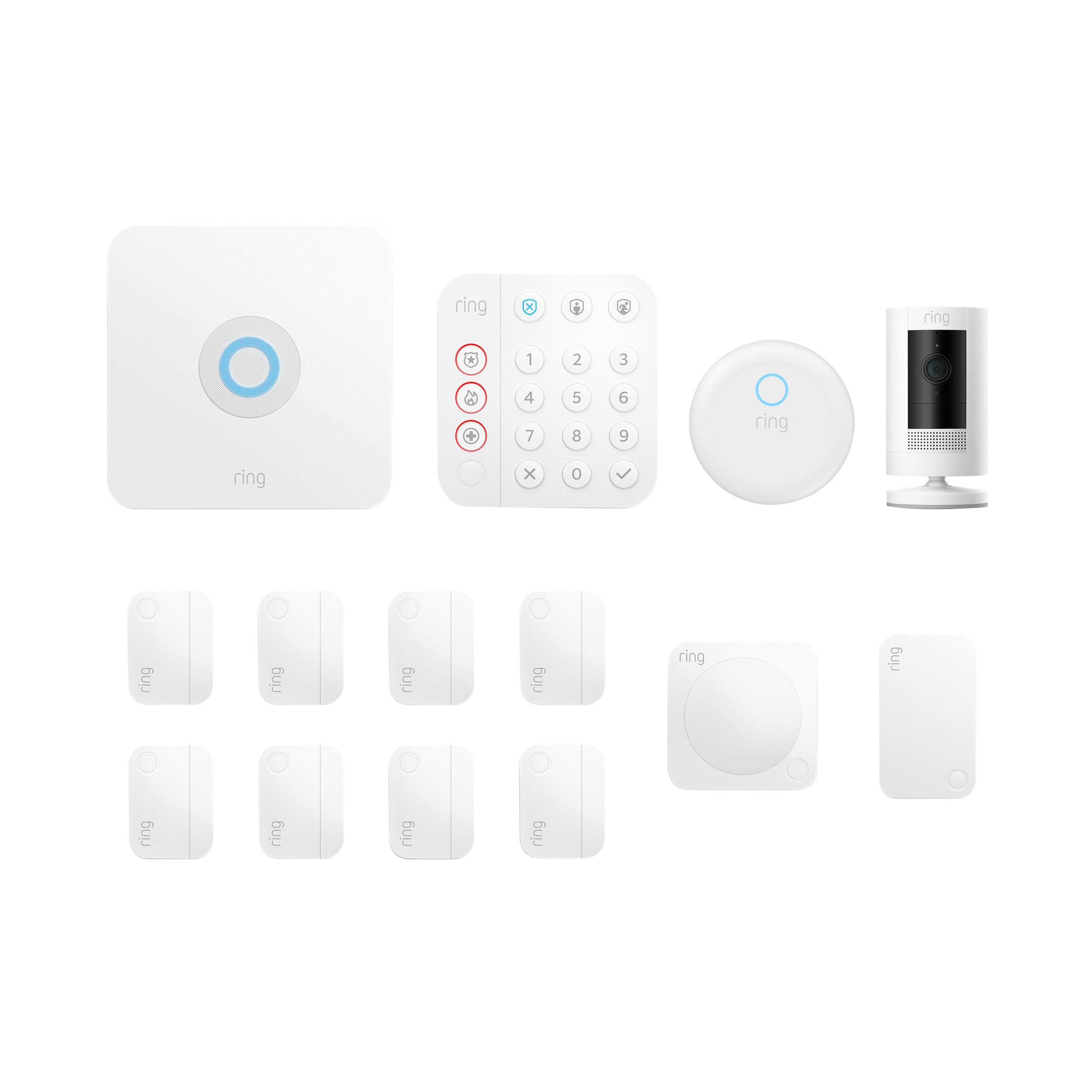 Ring 14-piece Home Alarm Security Kit (2nd Gen) with Outdoor Cam (Stick Up Cam) Battery Security Camera
