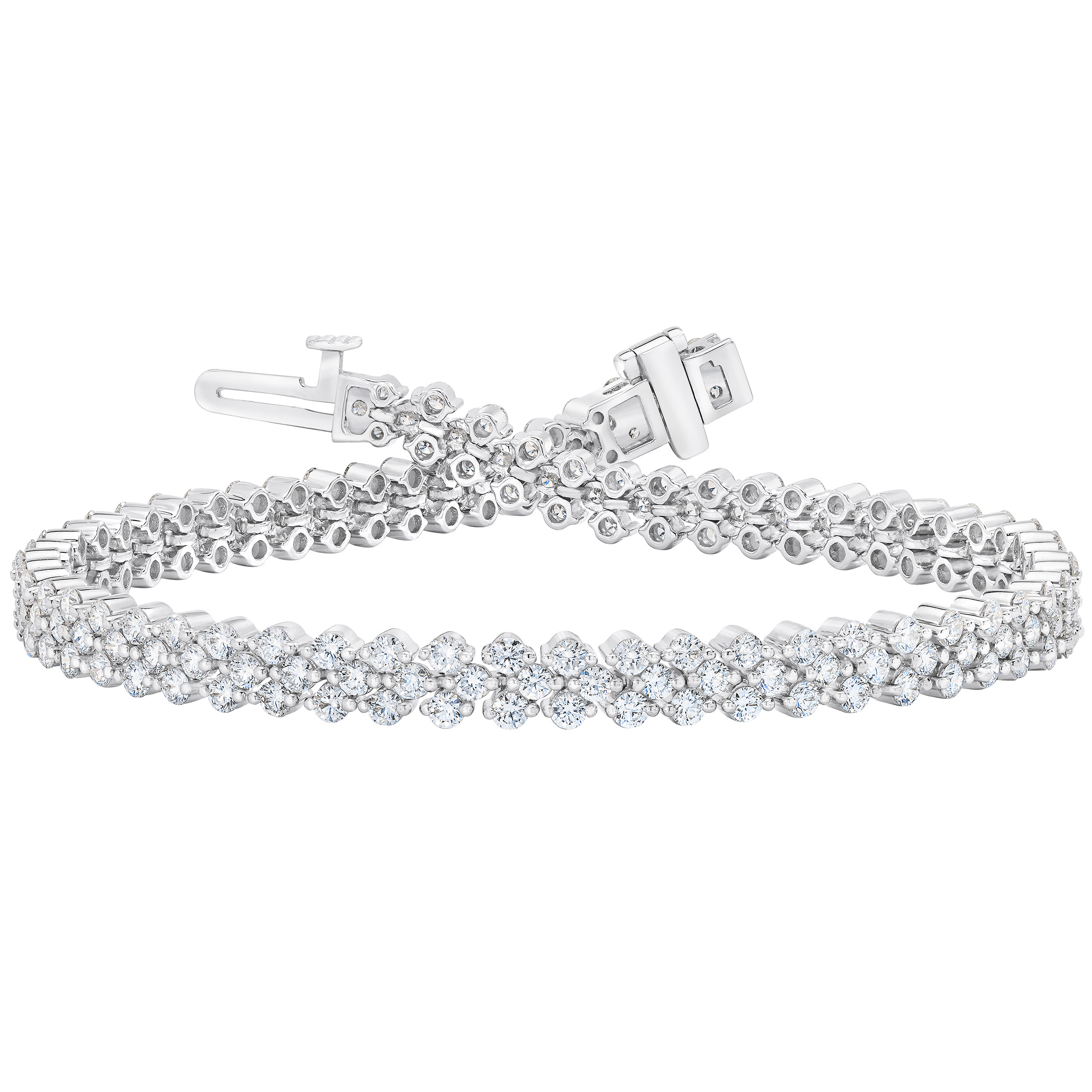 Round Brilliant 3.50 ctw VS2 Clarity  G Color Diamond 14kt White Gold Bracelet