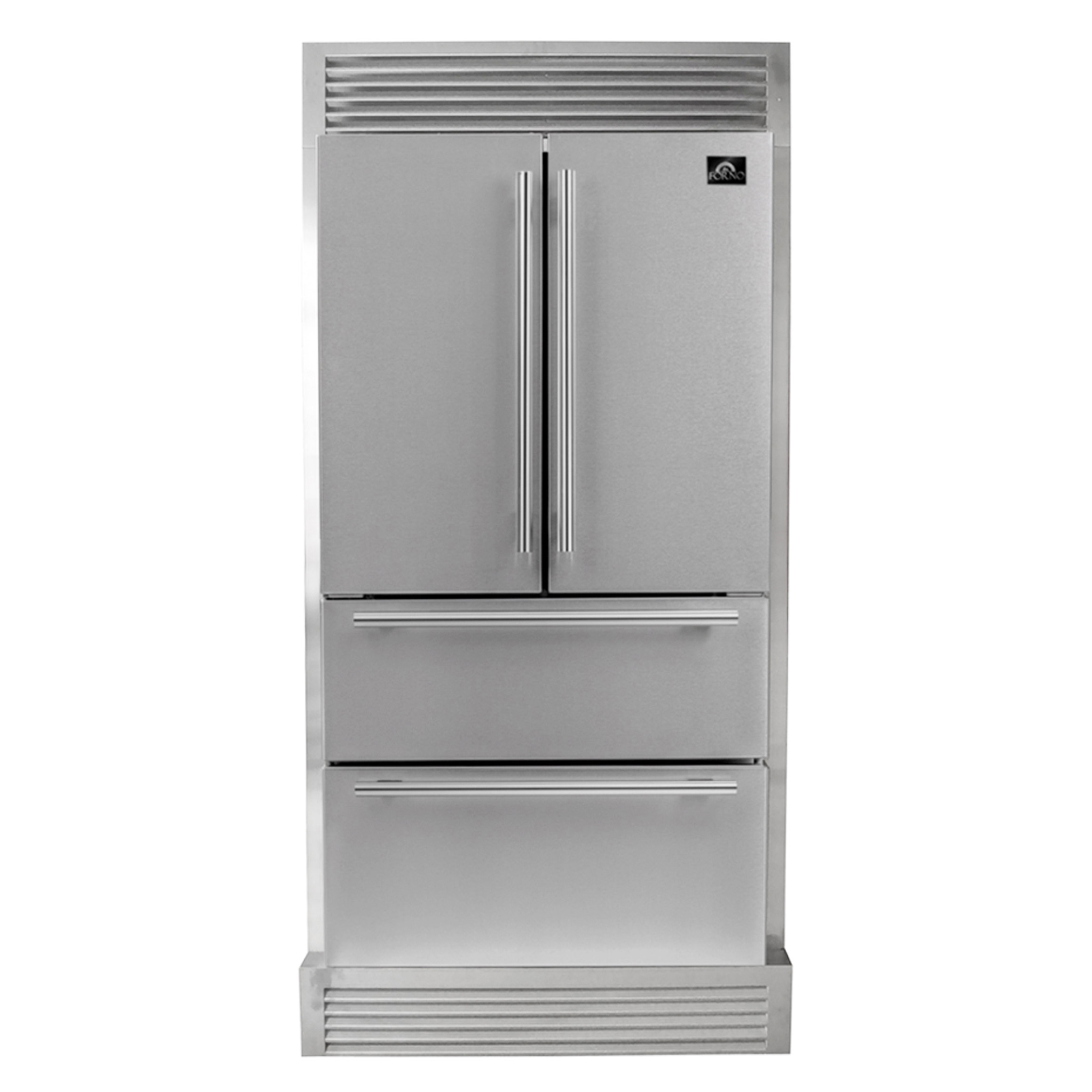 Forno Moena 2-piece Stainless Steel 40 in 19.2 cu ft French Door Refrigerator with Decorative Trim Kit