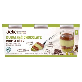 DELICI DUBAI-STYLE CHOCOLATE MOUSSE 6/2.68 OUNCE CUPS